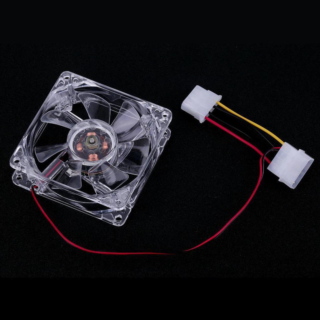 12V 0.20A 80 x 80 x 25 mm Computer fan 4 LED Silent PC Computer Case Cooler Cooling Fan Mod  blue and  light