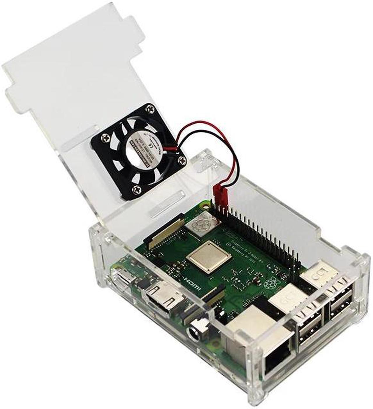 Alt view image 4 of 5 - Case for Raspberry Pi 3 Model B+/Raspberry Pi 3 Transparent Box Cover Shell with Cooling Fan for Raspberry Pi