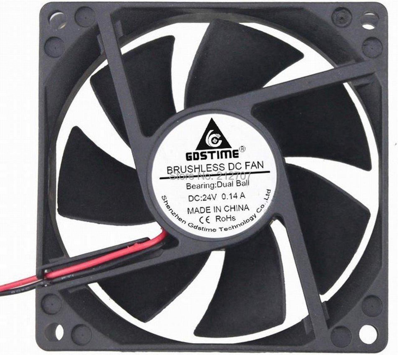 24V Ball 8025B 80mmx80mmx25mm 80mm 24 Volt 2Pin XH2.54 DC Cooling Fan