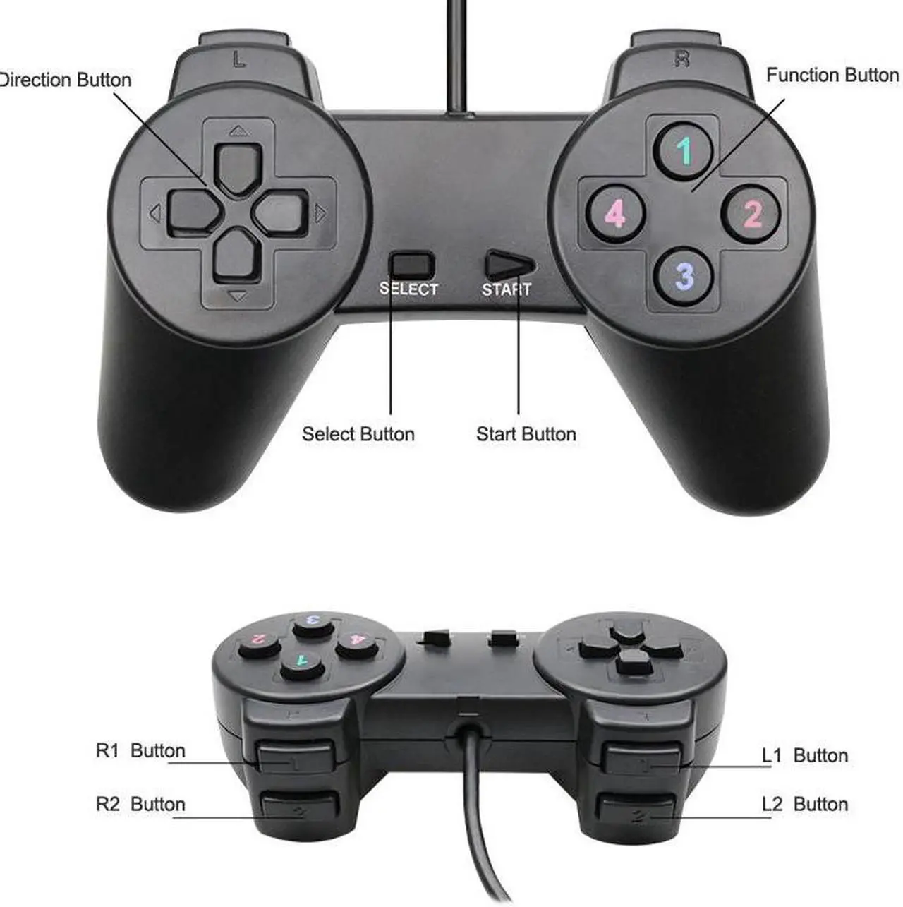 Alt view image 4 of 5 - 1.1 Interface 2.0 Controller Gamepad For PC  Joystick For PC Game Wired Computer Control For Windows Laptop Plug And Play