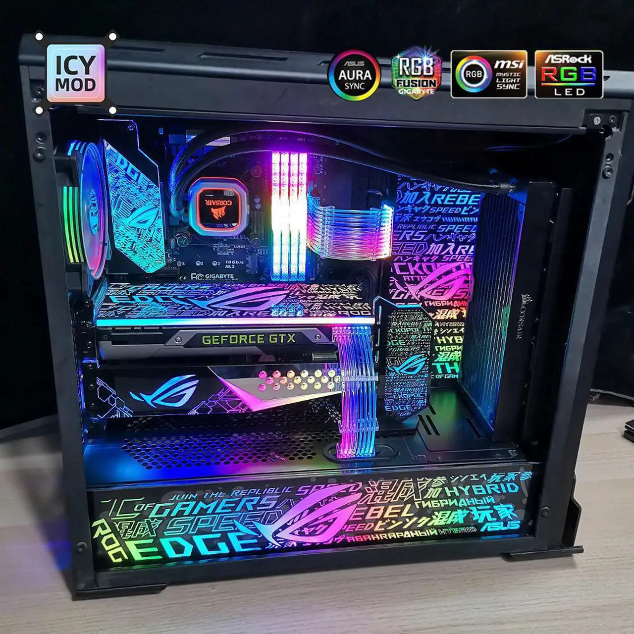 Alt view image 2 of 5 - GPU Bracket Acrylic ROG Faith 5V/12V VGA Support Customizable GPU Holder AURA SYNC Water Cooler Custom MOD High Quality