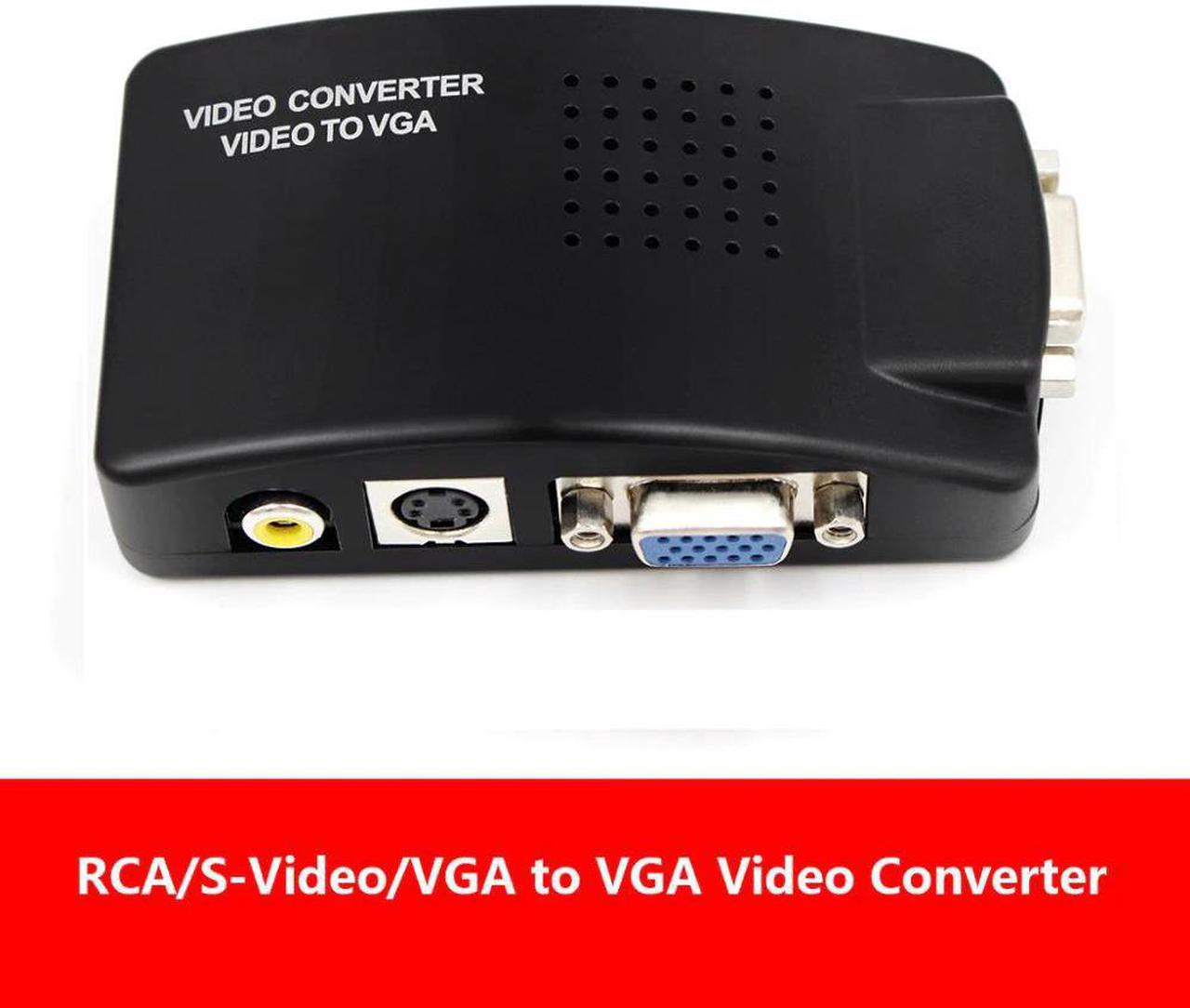 to PC Composite RCA/S-Video to VGA Video Converter Box HD Video and Audio  Adapter Converter Wide Screen for DVD DVR VCR Moni