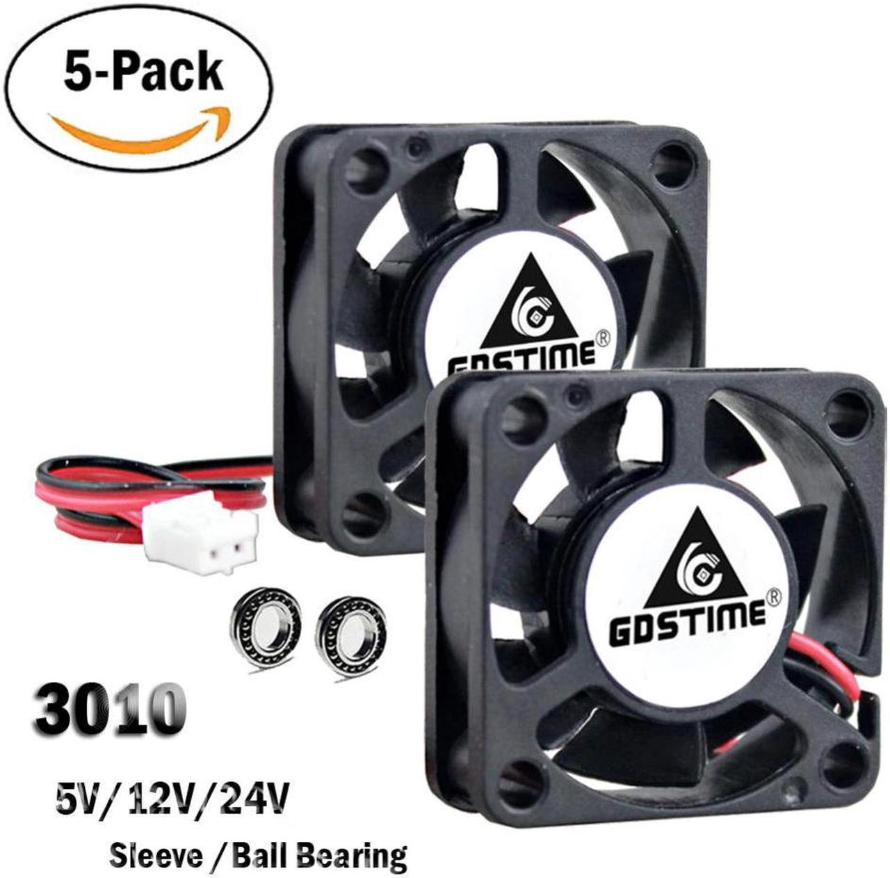 5Pcs  3010 5V 12V 24V 2Pin 3CM 30mm 30x30x10mm Micro DC Mini Brushless Cooler Cooling Fan