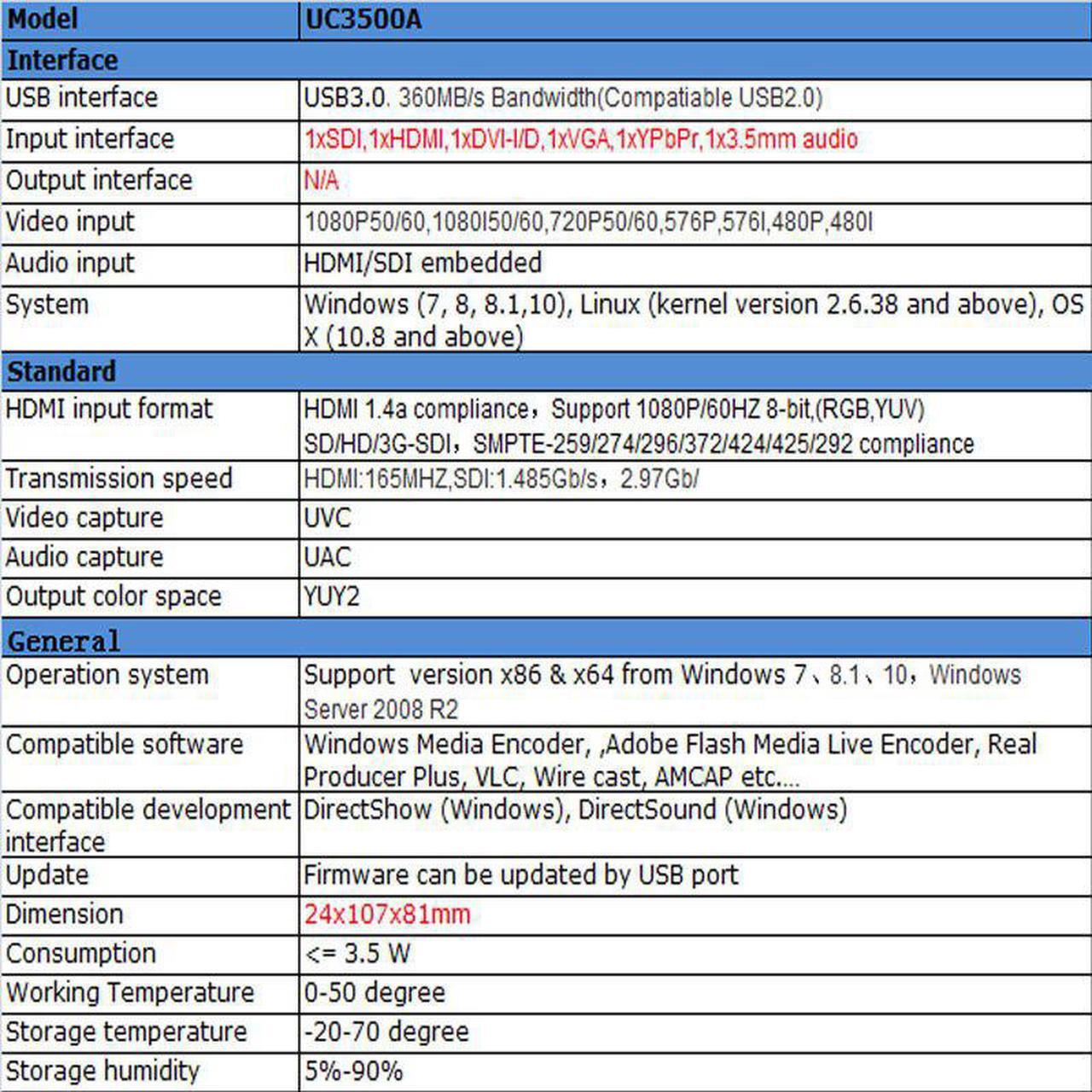 Alt view image 4 of 5 - UC3500A USB3.0 60FPS SDI DVI VGA YPbPr VIDEO CAPTURE Box Game Streaming Live Broadcast 1080P OBS VMix Wirecast Xsplit