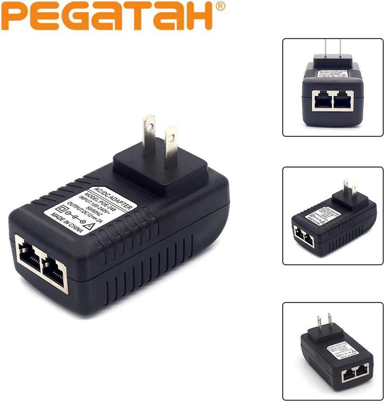 adapter Power  RJ45 splitter ethernet 10 100M Network Switch Cable injector DC48V 12V 0.5A 2A  cctv camera tester