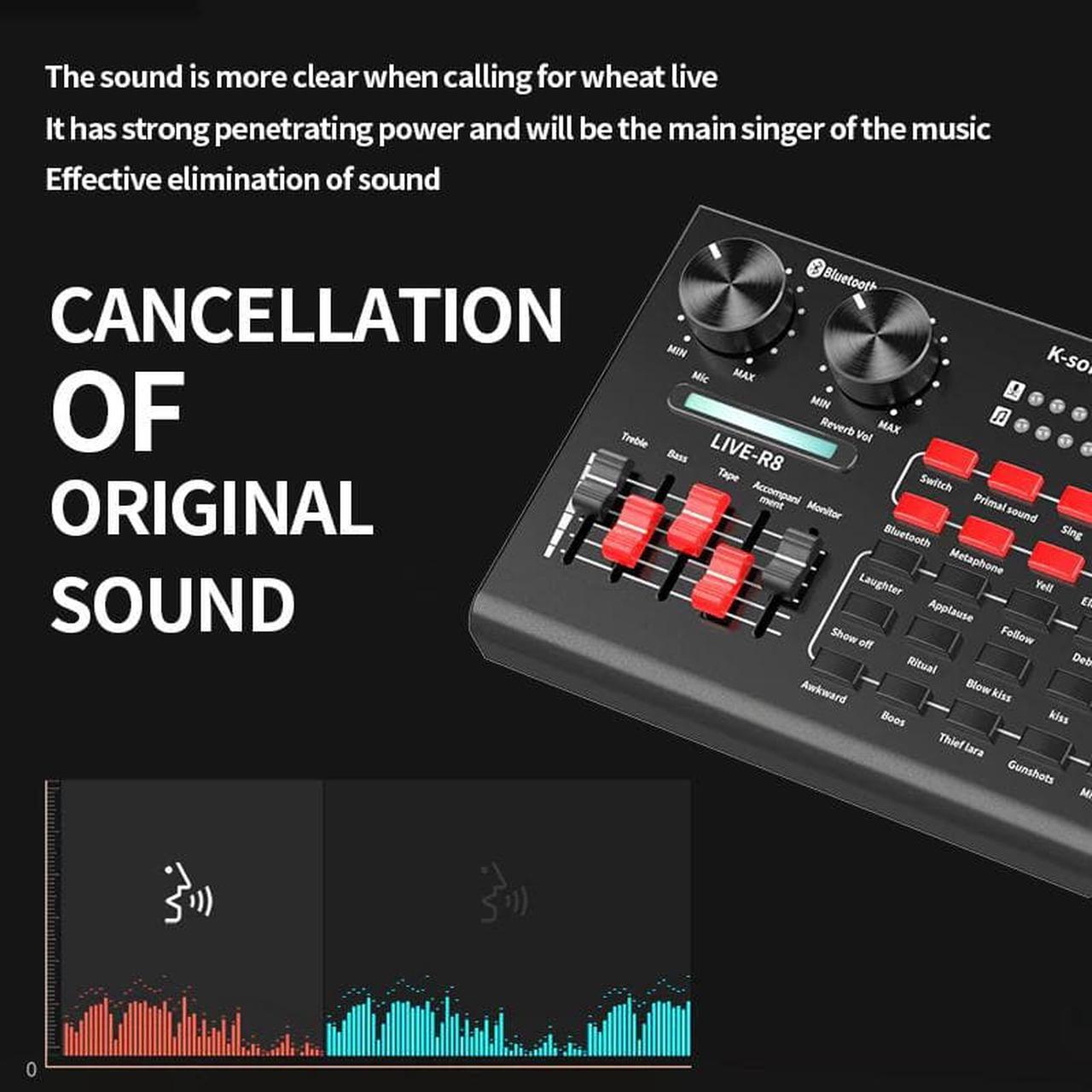 Alt view image 3 of 5 - microphone external sound card set, network video entertainment USB live sound card