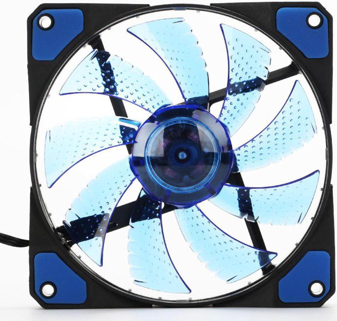 120mm 15 LED Ultra Silent Computer PC Case Cooling Fan CPU Cooler 12V With Rubber Quiet Molex Connector 3/4Pin Plug Fans Cooler