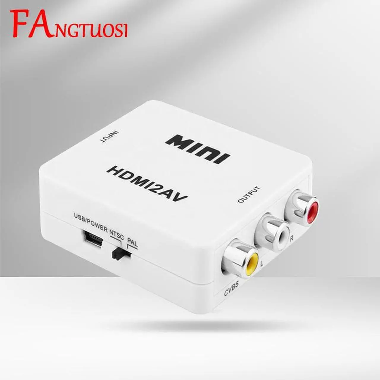 Main image of New to RCA AV/CVBS adapter HD 1080P video composite converter Box mini 2AV support NTSC PAL Wholesale