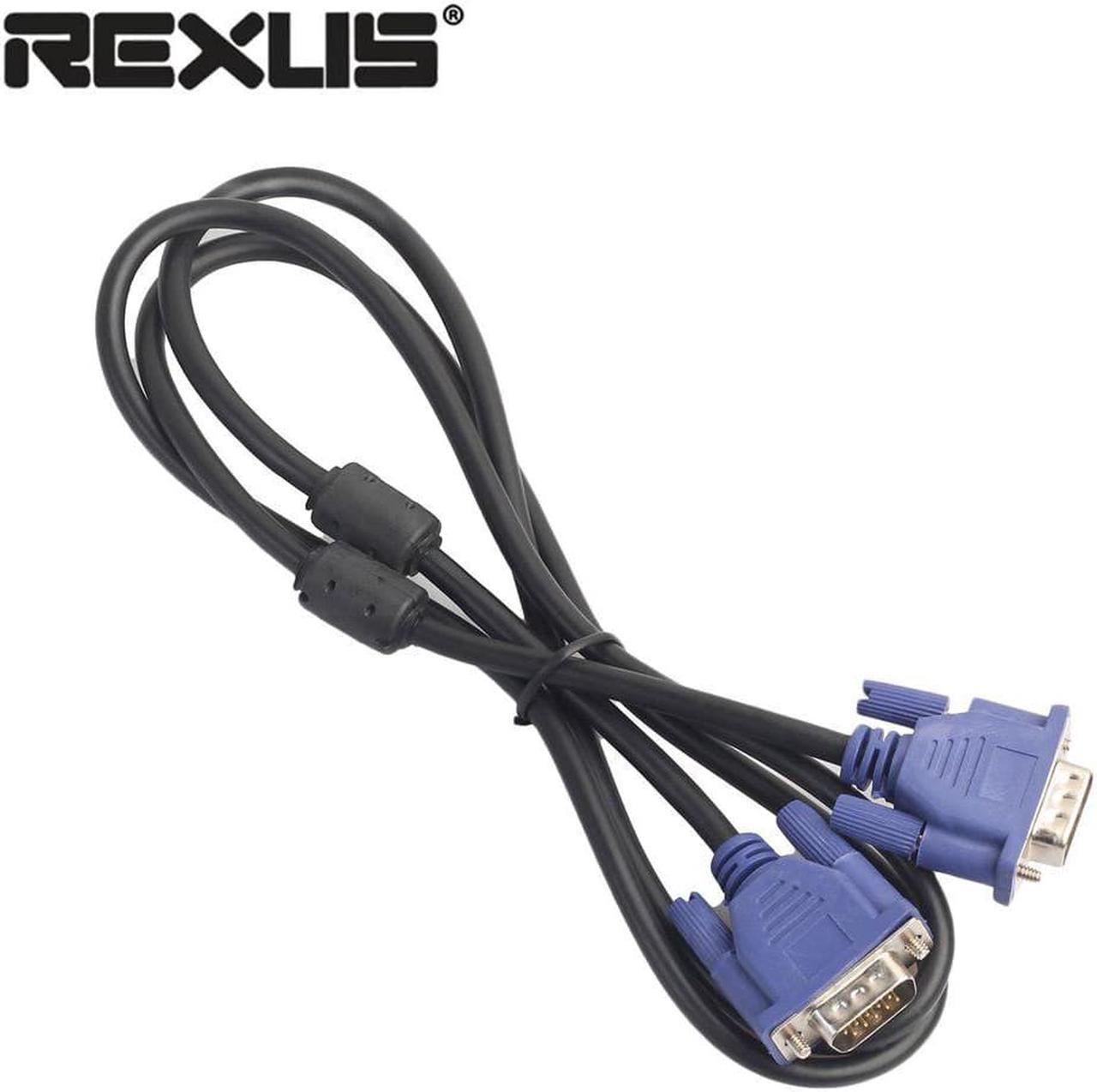 VGA Cable VGA Extension Cable Cord for Computer PC HD 15 Pin Male to Male Polybag Laptop Notebook Projector LCD Monitor