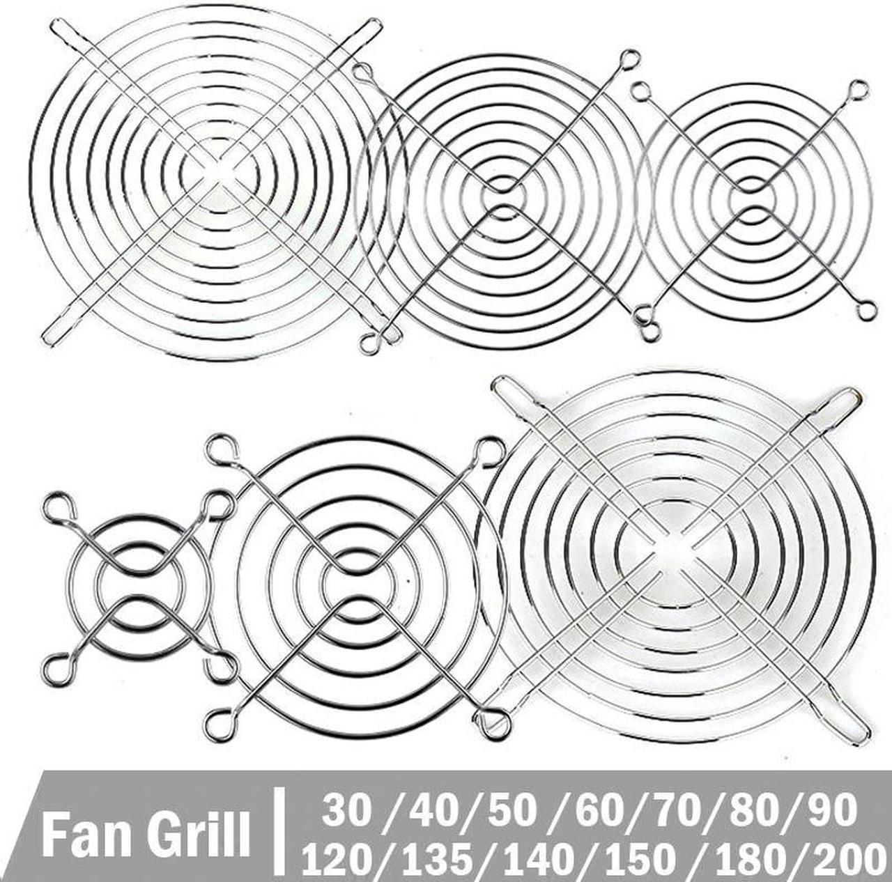 5 Pcs Cooling Case Fan Computer Fan Grill Metal Wire Finger Guard 30/40/50/60/70/80/90/120/135/140/150/170/200mm Metal fan Grill