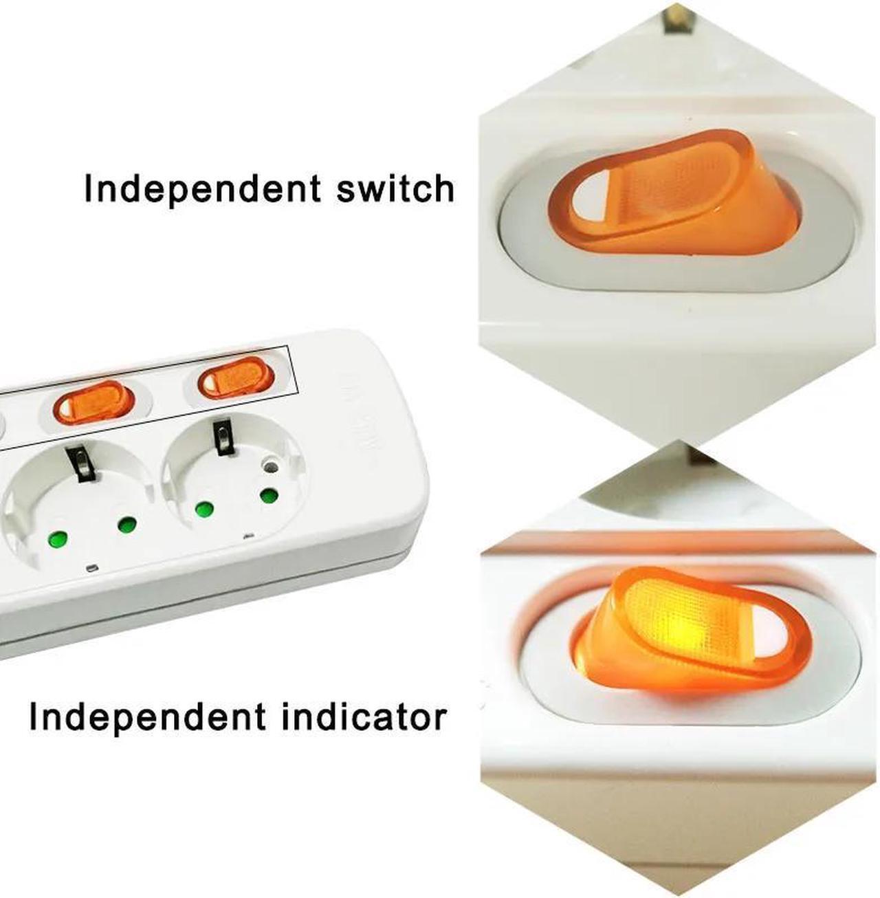 Alt view image 4 of 5 - Filter EU Plug Power supply Socket Switch Power Board Electrical Extension Cord Surge Protector for Home Office