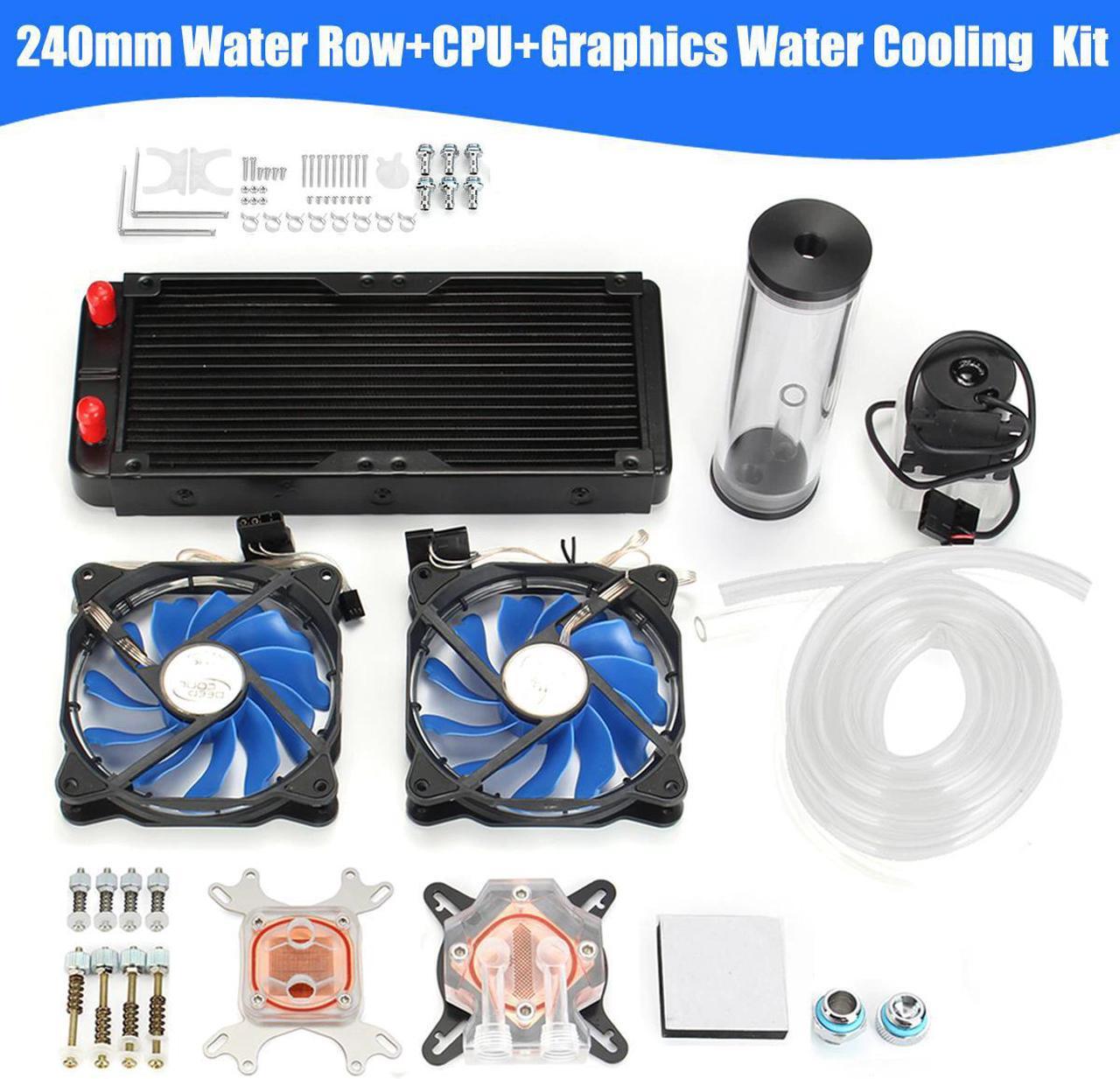 PC Water Cooling Kit With 240mm Water Row + CPU Water Cooling System Kit Computers Radiator Pump Reservoir Heat Sink