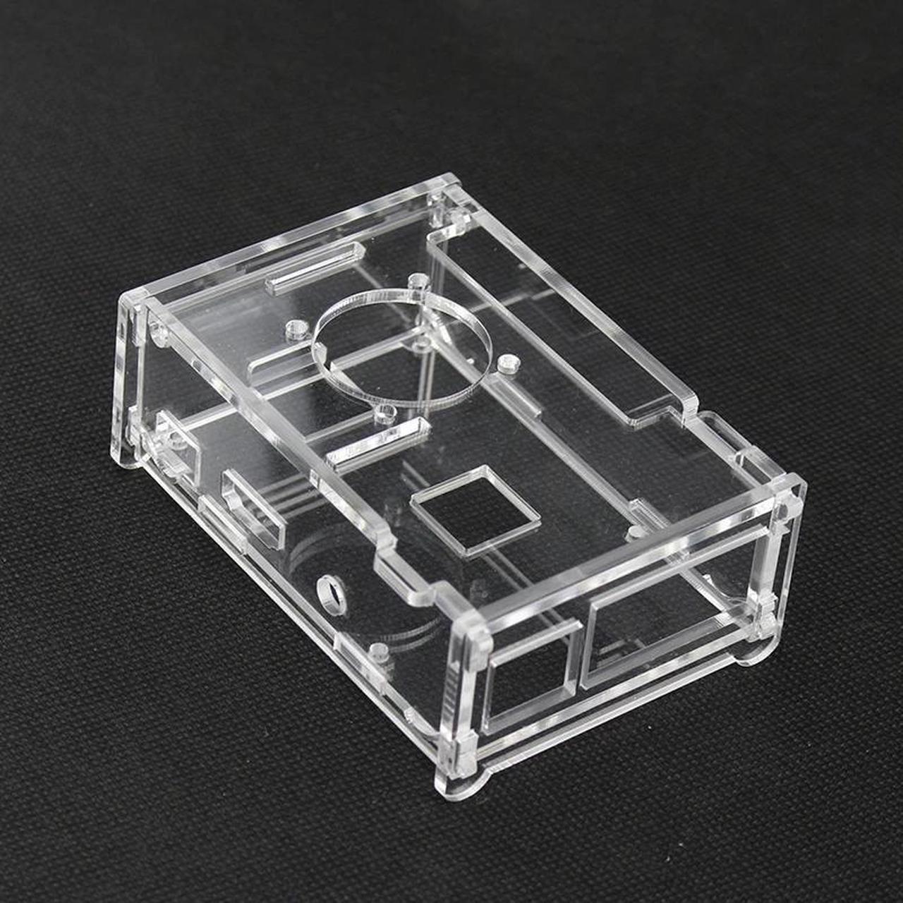 Alt view image 5 of 5 - Case for Raspberry Pi 3 Model B+/Raspberry Pi 3 Transparent Box Cover Shell with Cooling Fan for Raspberry Pi
