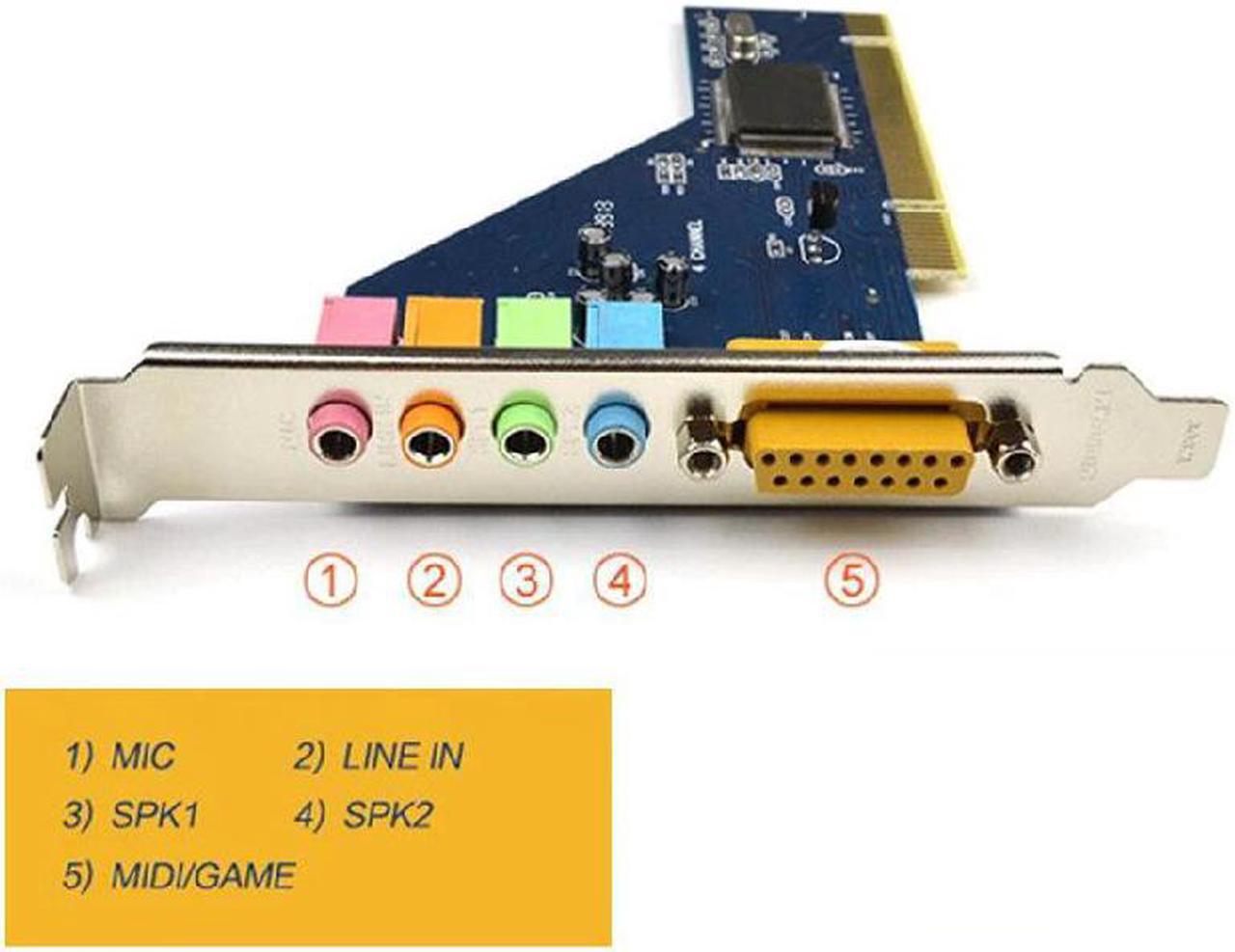 Alt view image 3 of 5 - 4 Channel 8738 Chip 3D Audio Stereo PCI Sound Card for Win7 64 Bit r30