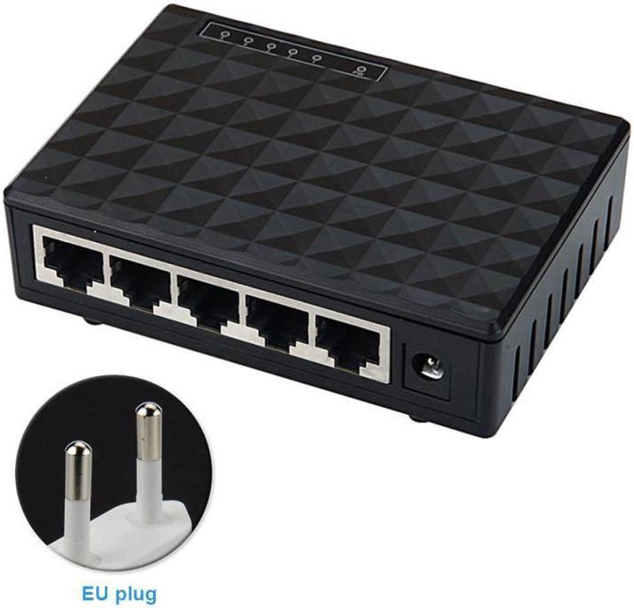 10/100 Gigabit Ethernet Gigabit Mini Hub 5-Port Desktop Adapter Network Exchange Switch LAN up to 1000 megabits/second