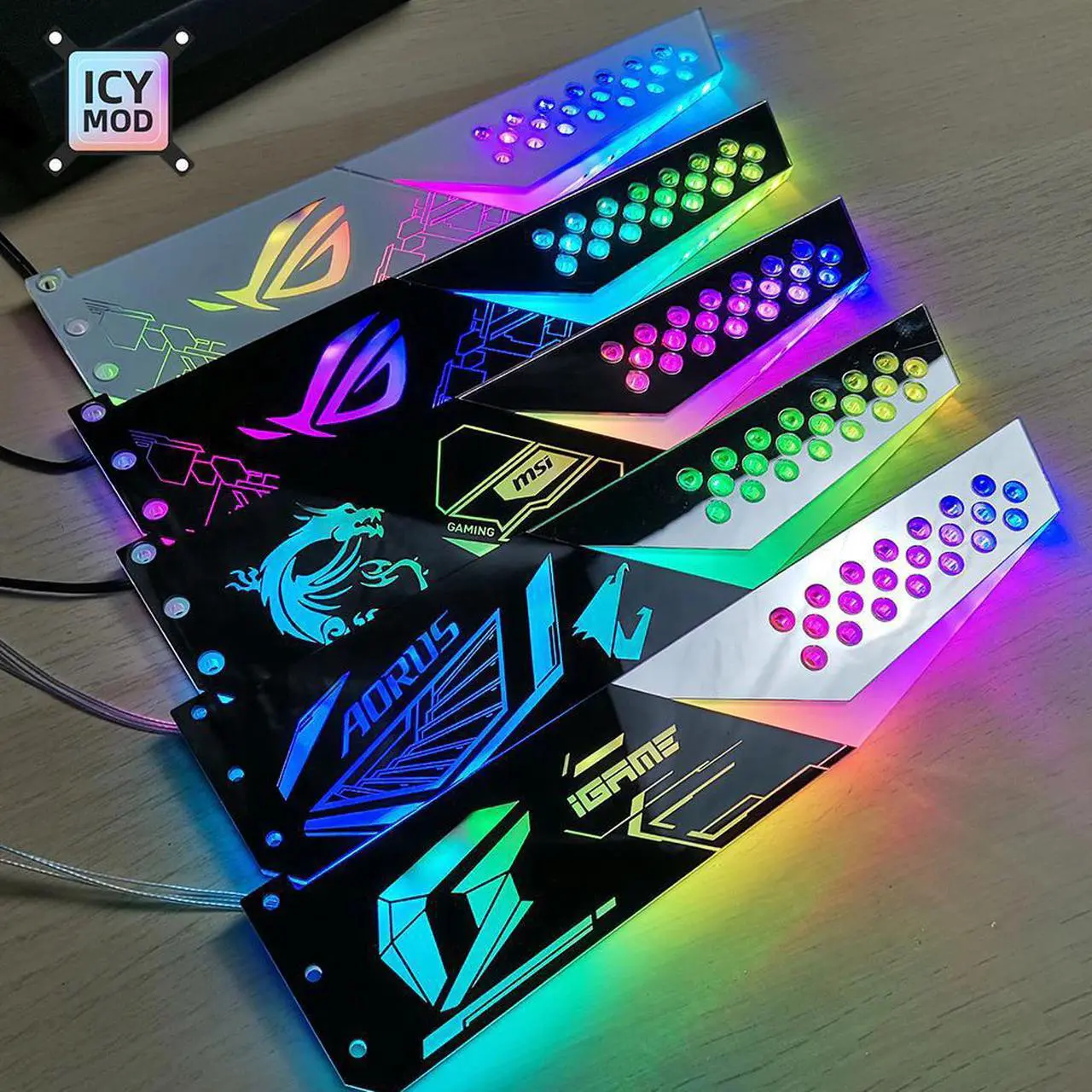 Alt view image 3 of 5 - GPU Bracket Acrylic ROG Faith 5V/12V VGA Support Customizable GPU Holder AURA SYNC Water Cooler Custom MOD High Quality