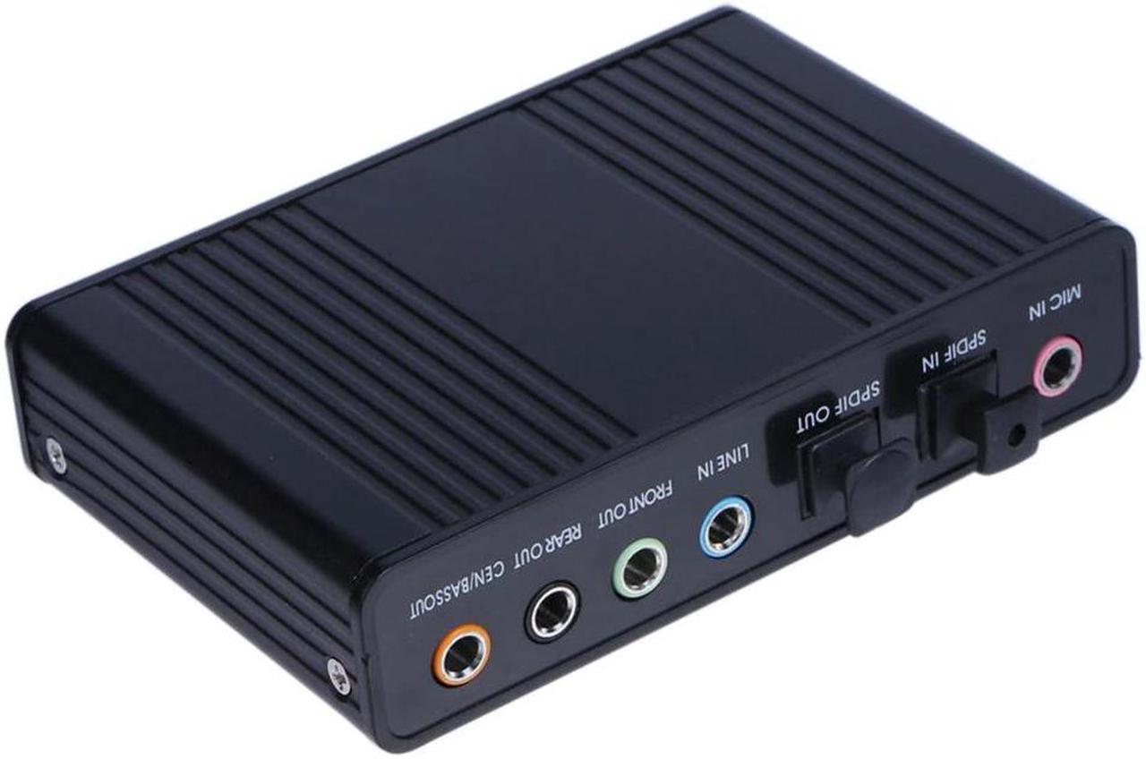 External Sound Card USB 6 Channel 5.1 External Audio Music Sound Card Soundcard For Laptop PC with  Driver CD + USB Cable