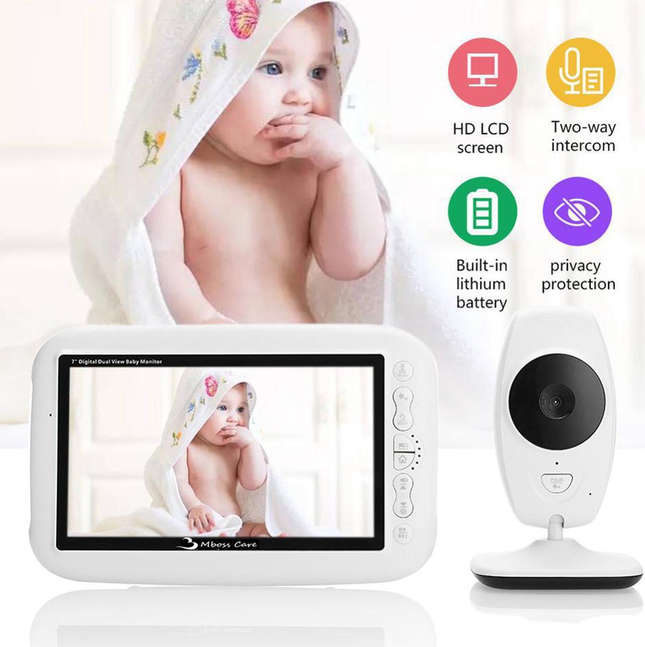 Alt view image 3 of 5 - 7 Inch Wireless Baby Monitor 720P HD Screen Camera Night Vision Intercom Lullaby Nanny Video Baby Monitor Supports Screen Switch