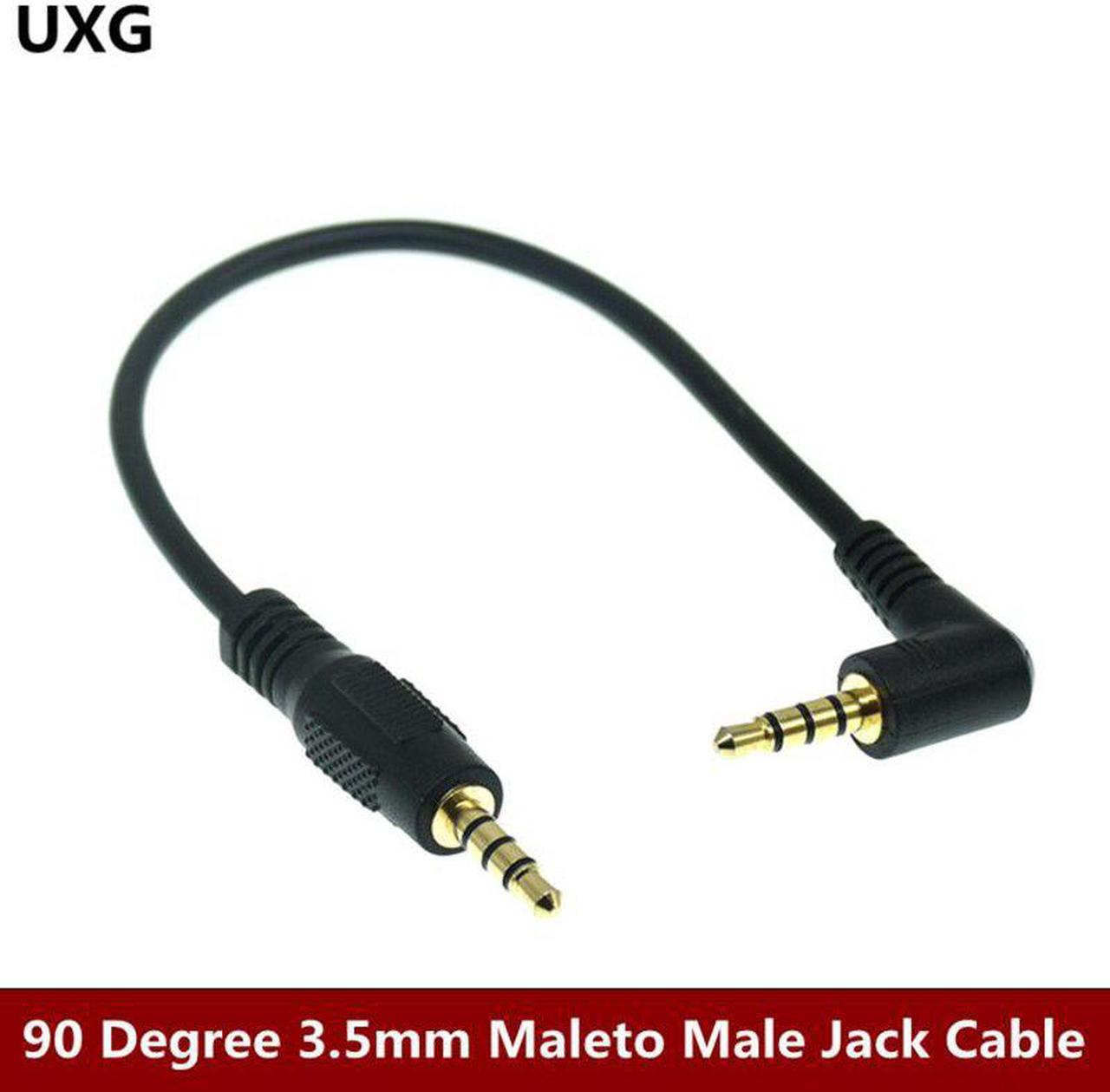 15cm 90 Degree 3.5mm Male Right Angle to Female Right  Audio Stereo Jack Plug 3.5mm Cable Car Aux Auxiliary 4-Pole TRS