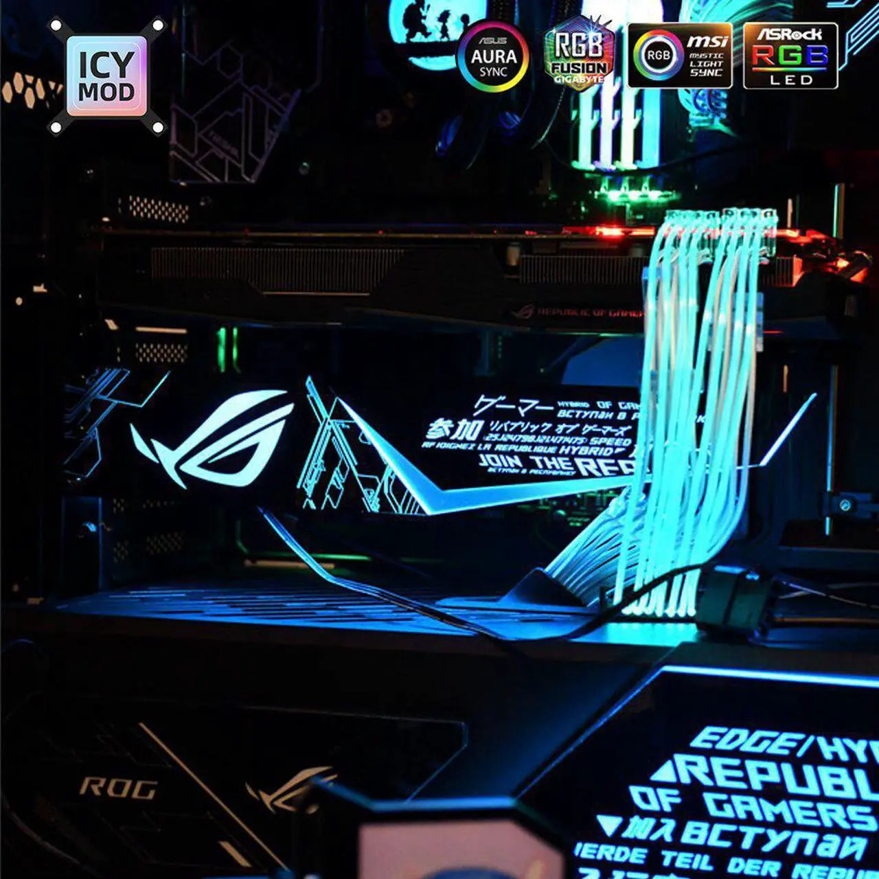 Alt view image 4 of 5 - GPU Bracket Acrylic ROG Faith 5V/12V VGA Support Customizable GPU Holder AURA SYNC Water Cooler Custom MOD High Quality