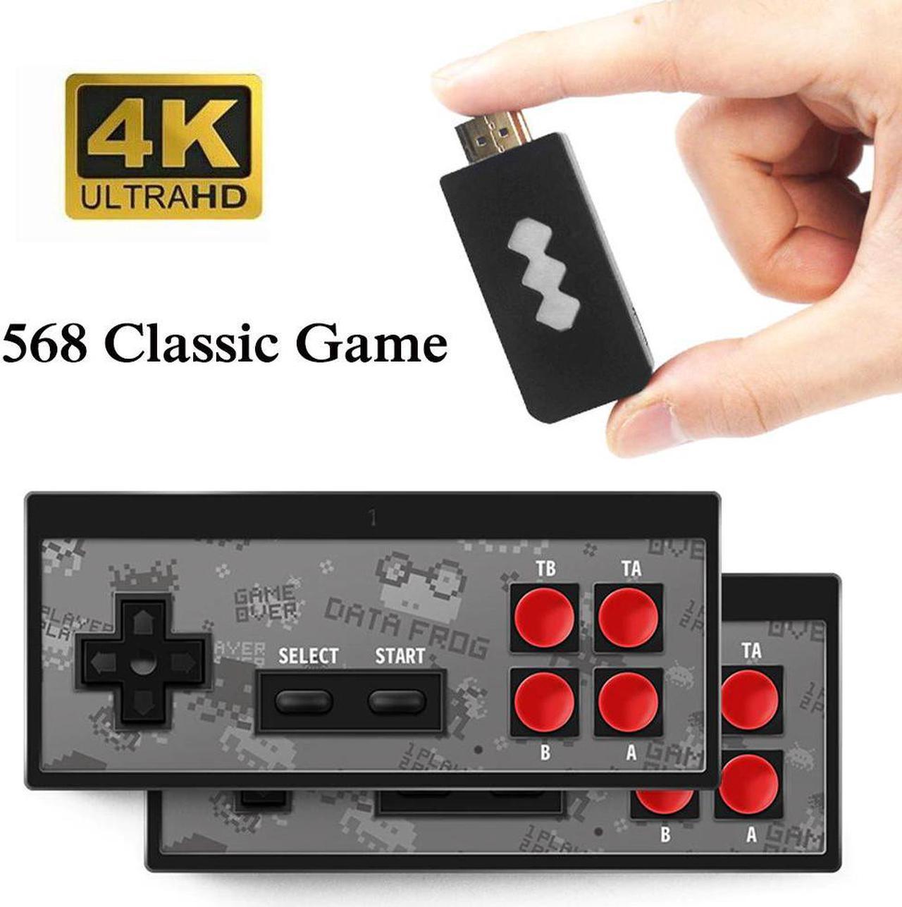 1Set New Plastic The Retro Stick USB Wireless Handheld Video Game Controller 4K 568 Classic Game Black Gary