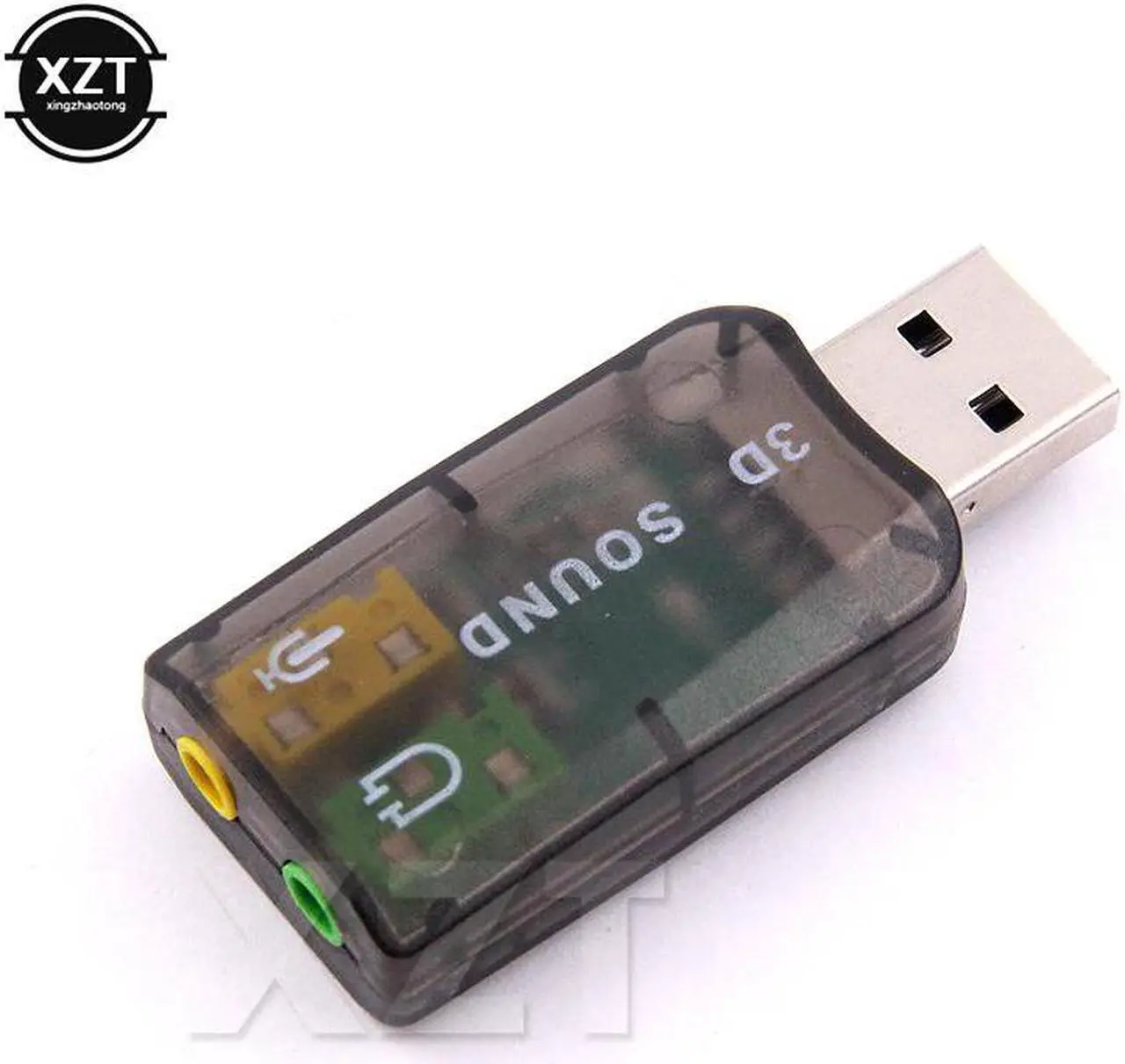 Alt view image 5 of 5 - Hot sale 10pcs/lot V5.1 3D USB to 3D Audio USB External Sound Card Adapter 5.1 Channel Sound Professional Microphone 3.5mm input