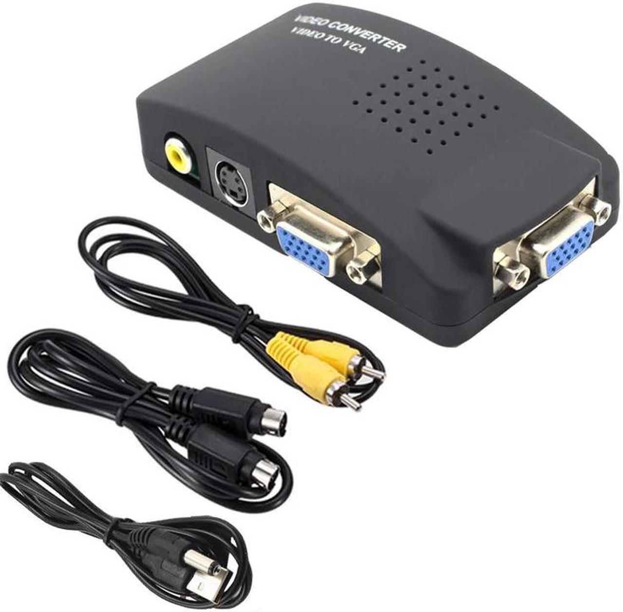 Main image of AV to VGA converter VGA+S-video Composite RCA in to VGA out for PC to TV
