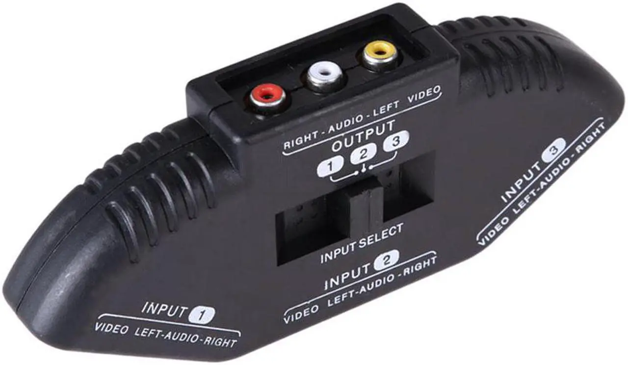 Alt view image 4 of 5 - High Quality 3 Ports Black Selector Video Game Switch Cable AV RCA for TV DVD