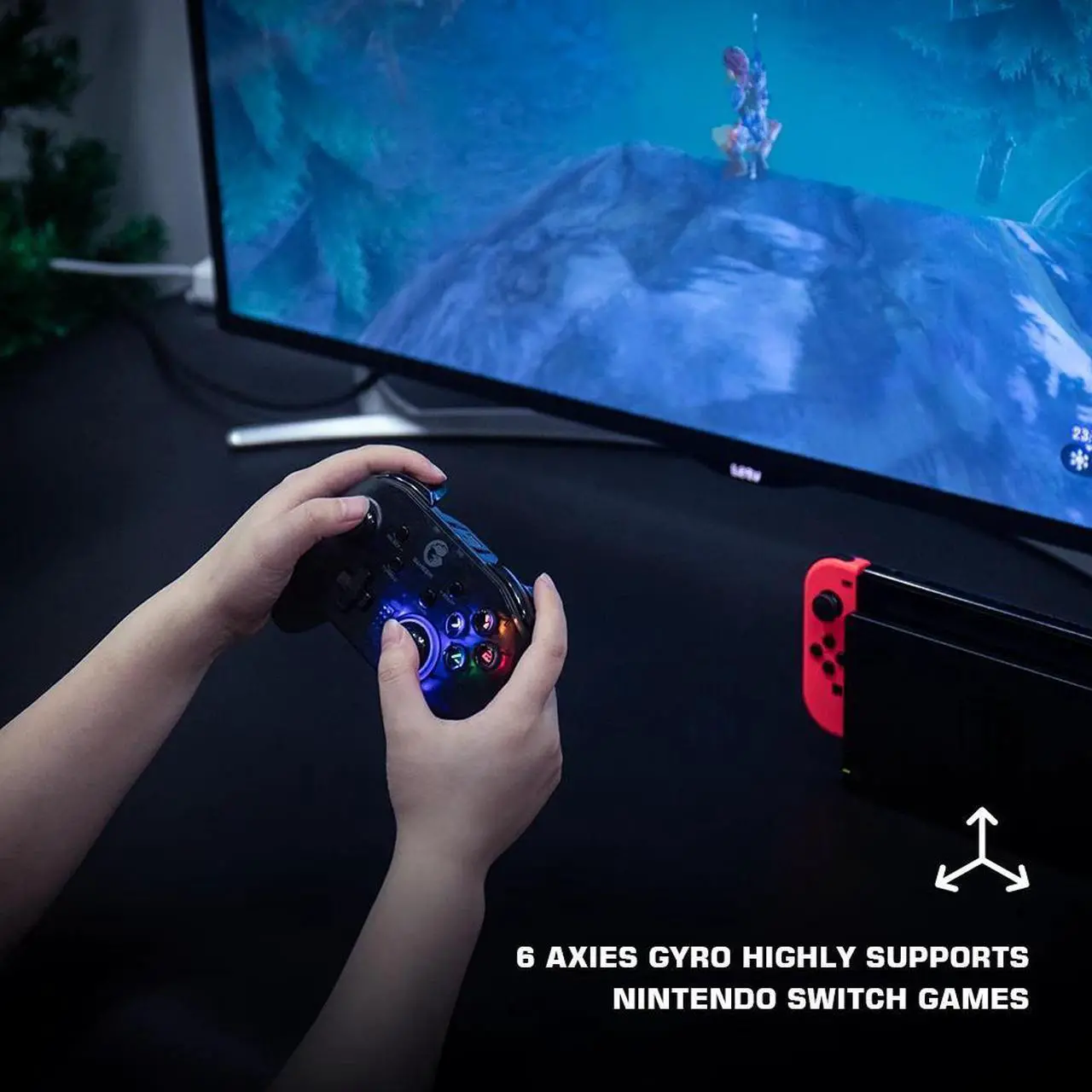 Alt view image 2 of 5 - T4 Pro Bluetooth Wireless Game Controller Dual Wireless Connection Gamepad for Nintendo Switch / iPhone / Android / PC