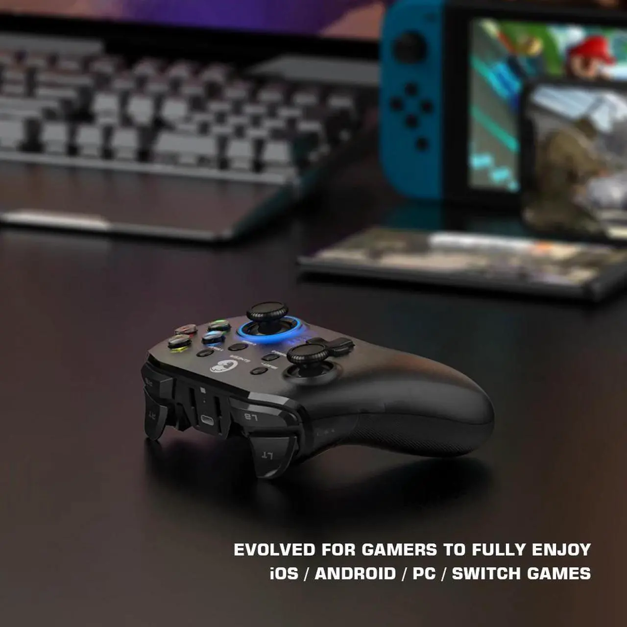 Alt view image 3 of 5 - T4 Pro Bluetooth Wireless Game Controller Dual Wireless Connection Gamepad for Nintendo Switch / iPhone / Android / PC