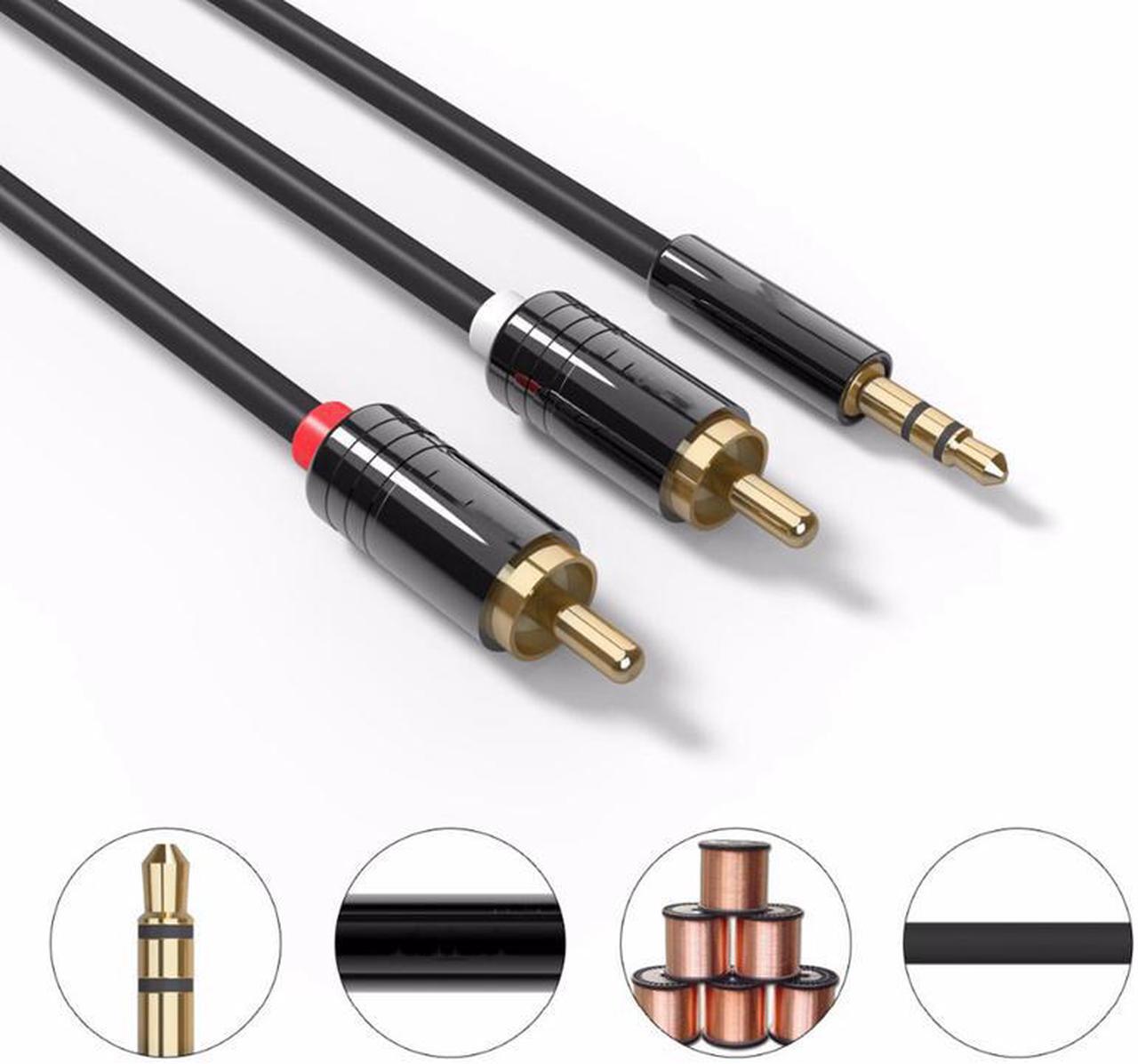 Alt view image 2 of 5 - 3.5mm to 2 RCA o Cable AUX Splitter 3.5mm Stereo Male to Male RCA Adapter 2 Speaker Cable 1m