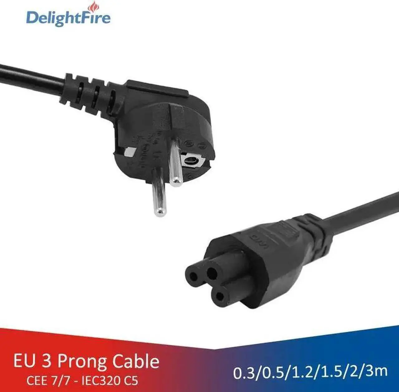 Main image of Extension Cord IEC320 C5 Cable 2 Pin Power Cord Power Supply Cable 220V For PC Computer Printer    Adapter