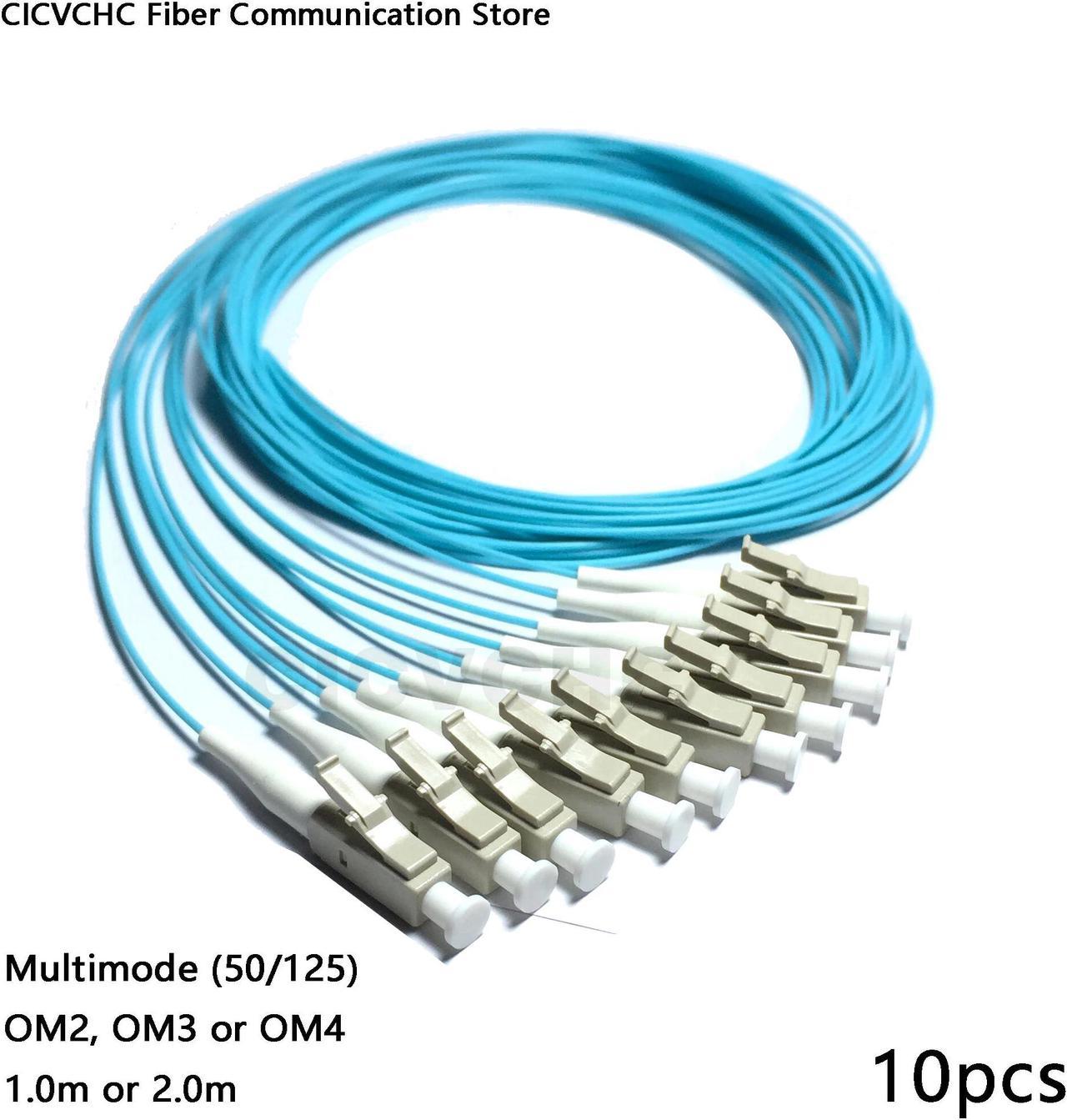 10pcs LC/UPC-Multimode(50/125)-OM2, OM3, OM4-0.9mm Cable / Optical Fiber Pigtail