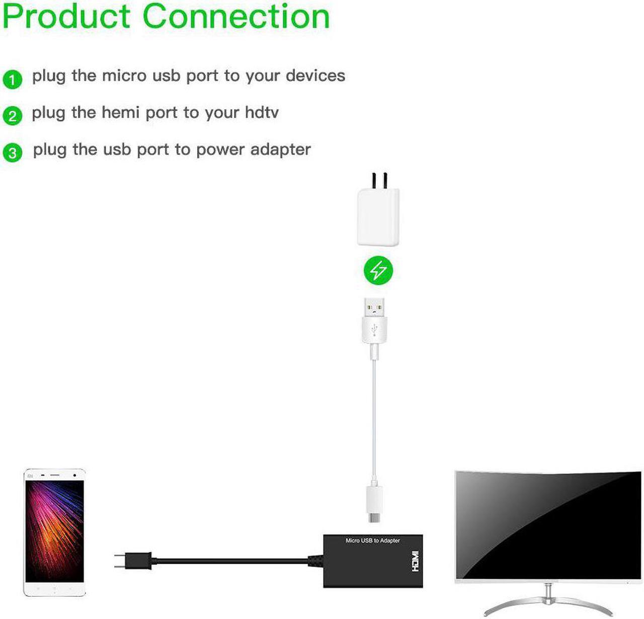 Alt view image 3 of 5 - USB To HDMI Adapter Cable Male to Female 1080P HD For  Device HDTV Adapters For TV Computer Mobile Phone