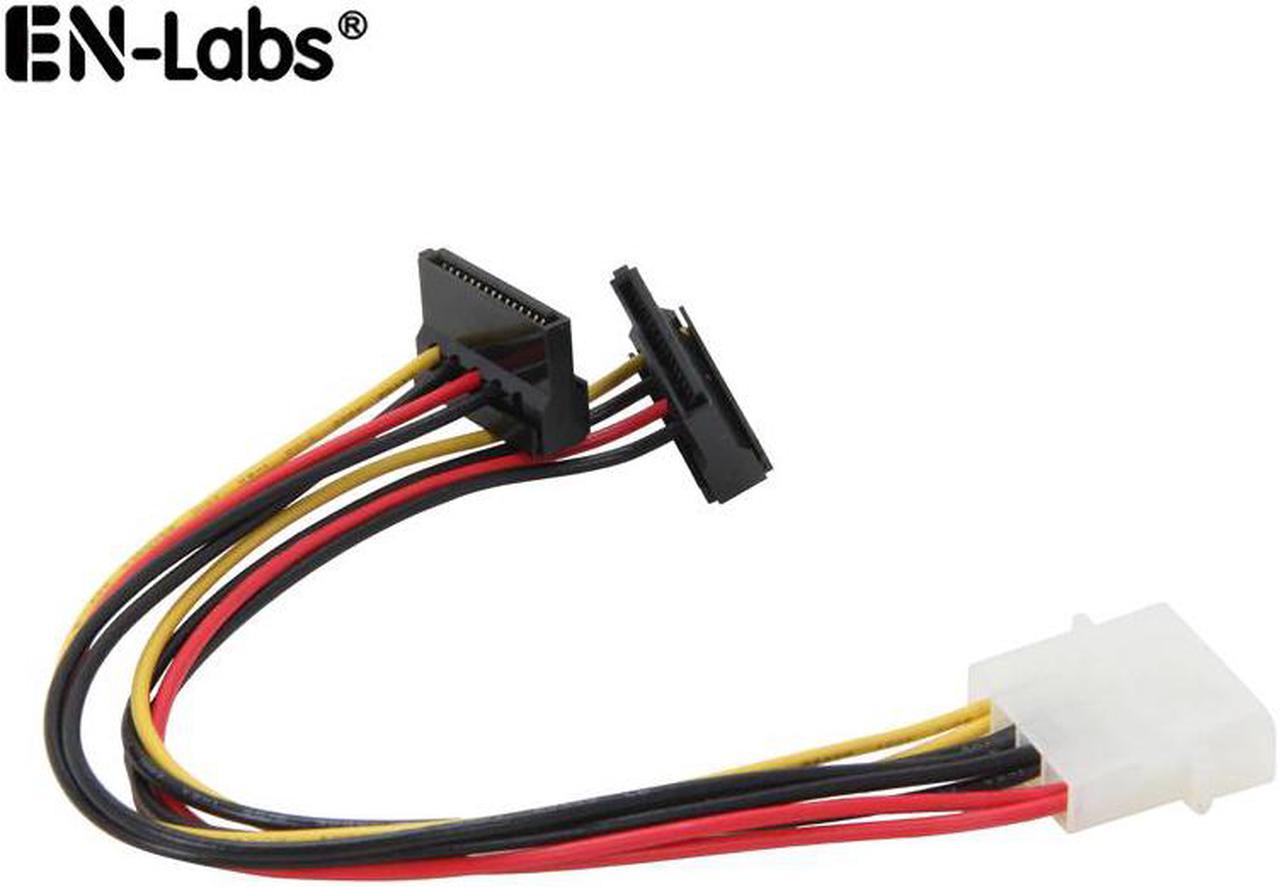 SATA Adapter Power Cable, 4pin 2 SATA Power Connector Splitter,IDE 4 pin Spliter SATA 90 Degree for Hard Drive SSD