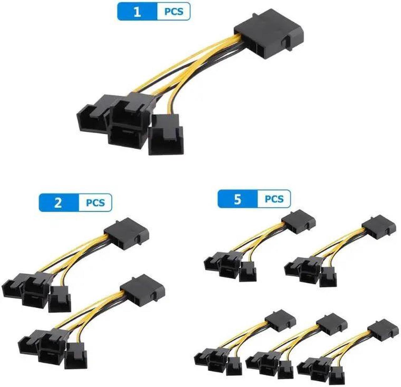 Alt view image 2 of 5 - Computer CPU PC Case Fan Cables 3 Pin Fan Cable 1 to 4 Ways Power Splitter Adapter Extension Cable Connector