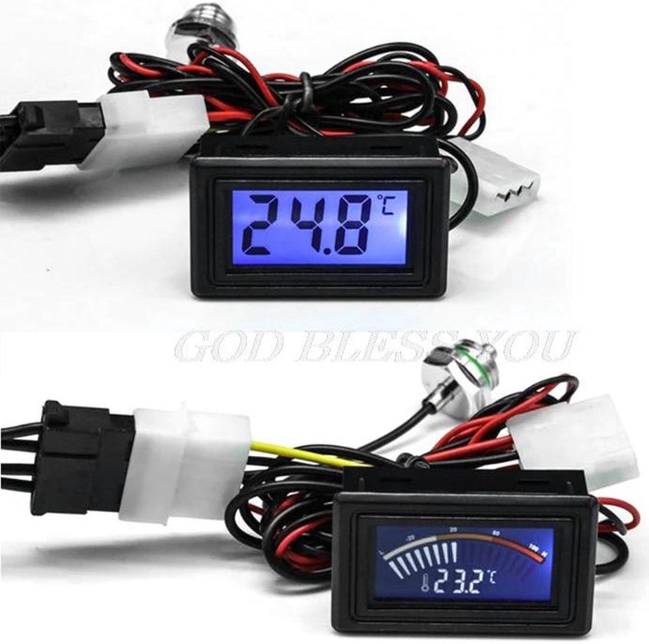 Backlight Display Temperature Detector Thermometer With G1/4 Thread 4Pin Power Plug For PC Water Cooling System