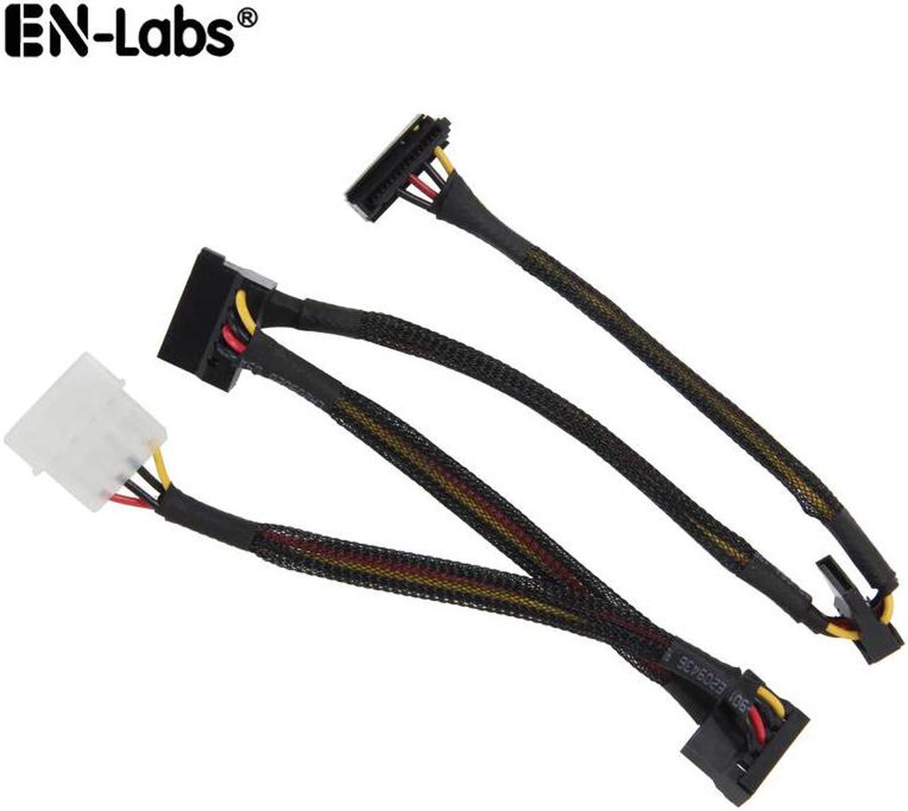 Main image of 4pin to 2 3 4 SATA Power Splitter Sleeve Cable, 4 pin 90 Degree SATA Adapter Power Connector Spliter 4 HDD Hard Drive