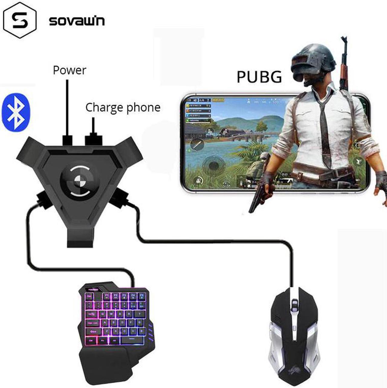 PUBG Mobile Gamepad Controller Gaming Keyboard Mouse Converter For Android Phone to PC Bluetooth Adapter Plug and Play