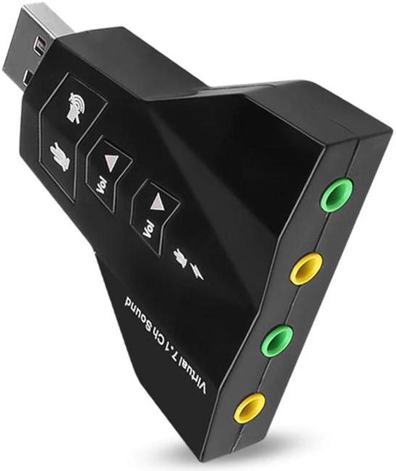 Alt view image 2 of 5 - High Quality 2 in 1 3D External Dual USB Audio Sound Card Digital Dual Virtual 7.1 USB 2.0 Audio Adapter Double Sound Card