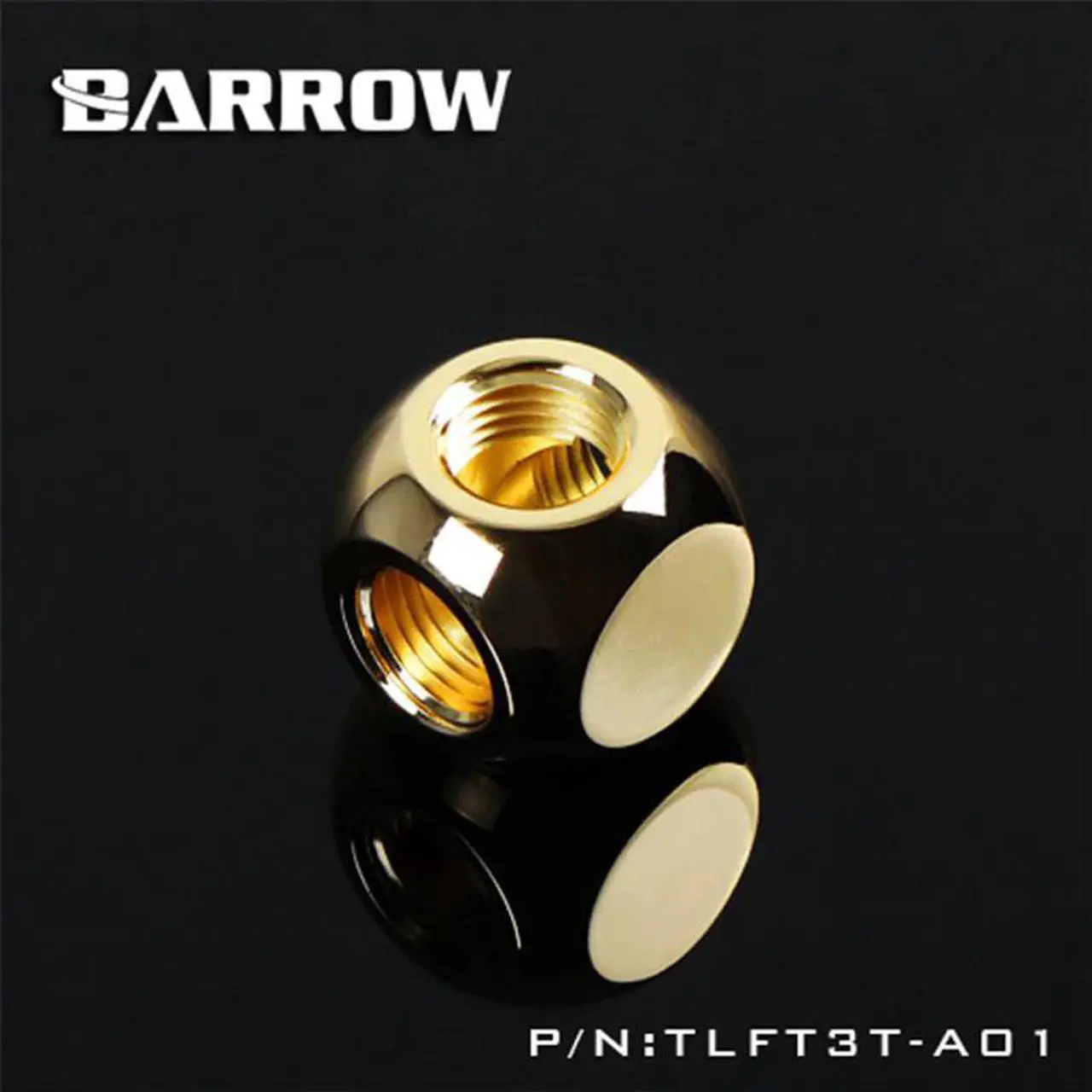 Alt view image 5 of 5 - G1/4" Metal Ball Cube Shape 3 4 5 Ways Coppor Stone Connector Water Cooling