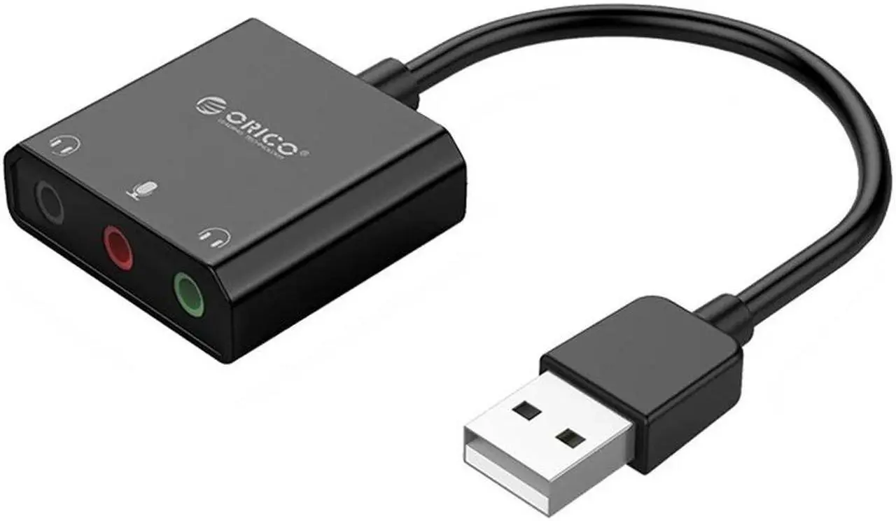 Alt view image 5 of 5 - USB Audio Adapter for Computer Headset  USB 2.0 External Stereo Sound Card Sound Card Converter Adapter