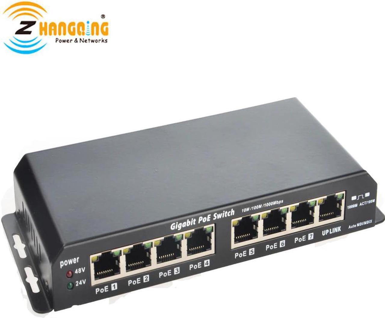 7+1 Port Gigabit Passive POE Switch 1000Mbps For Networking IP camera WiFi Access Point IP Phone 24V or 48V MikroTik