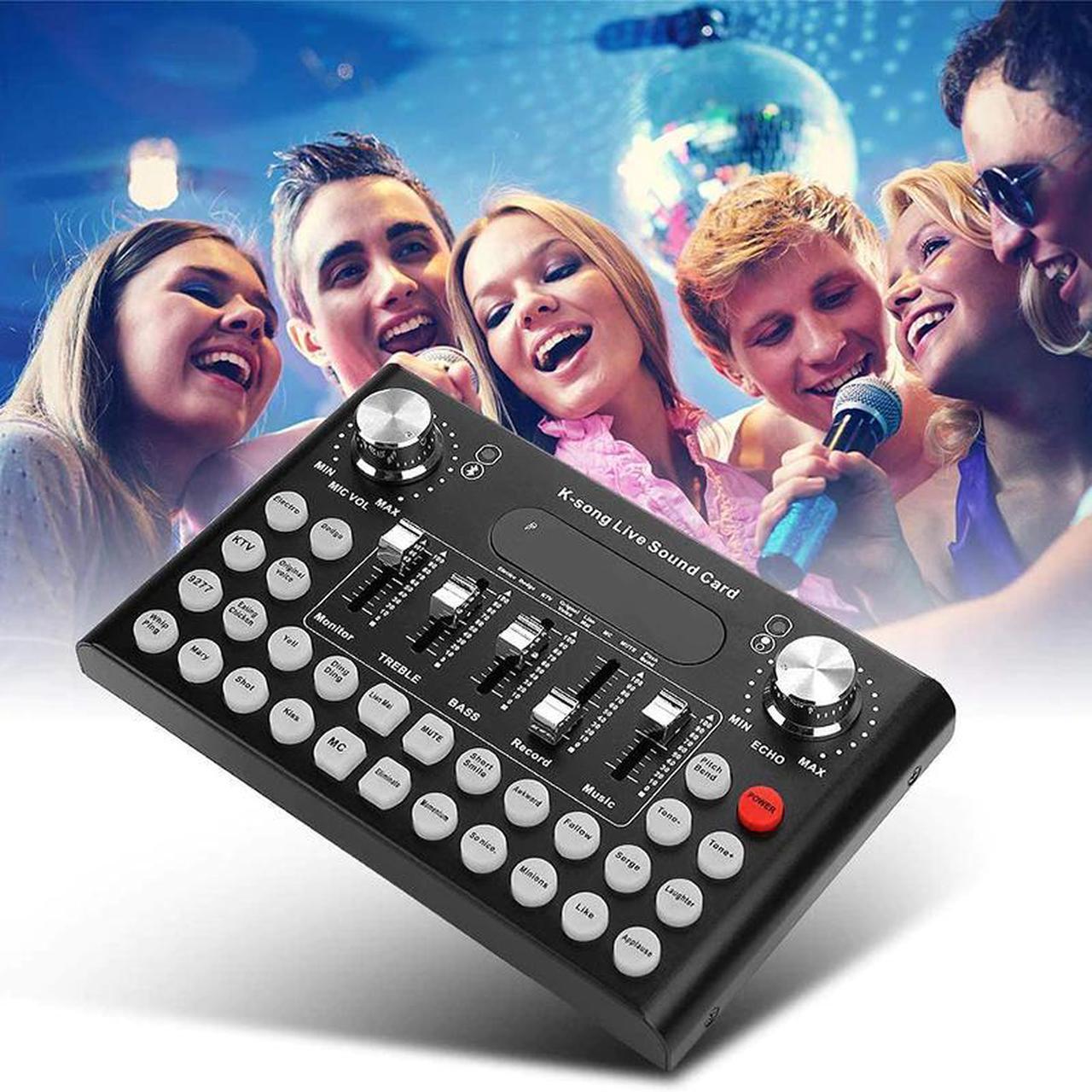 Sound Cards Audio Interface F8/F9 18 Sound Effects Bluetooth Audio  Headset Microphon External Live Sound Card