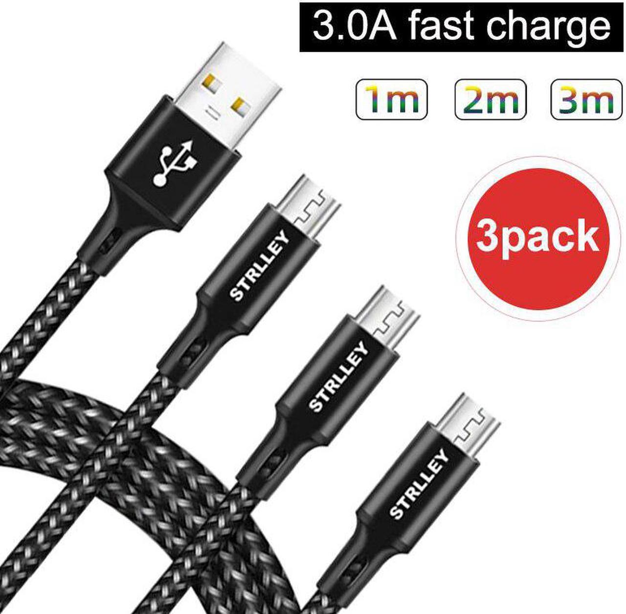 USB Cable 2.4A Fast Data Sync Charging Cable Andriod usb Mobile Phone Cables For   LG 3pack(1m/2m/)