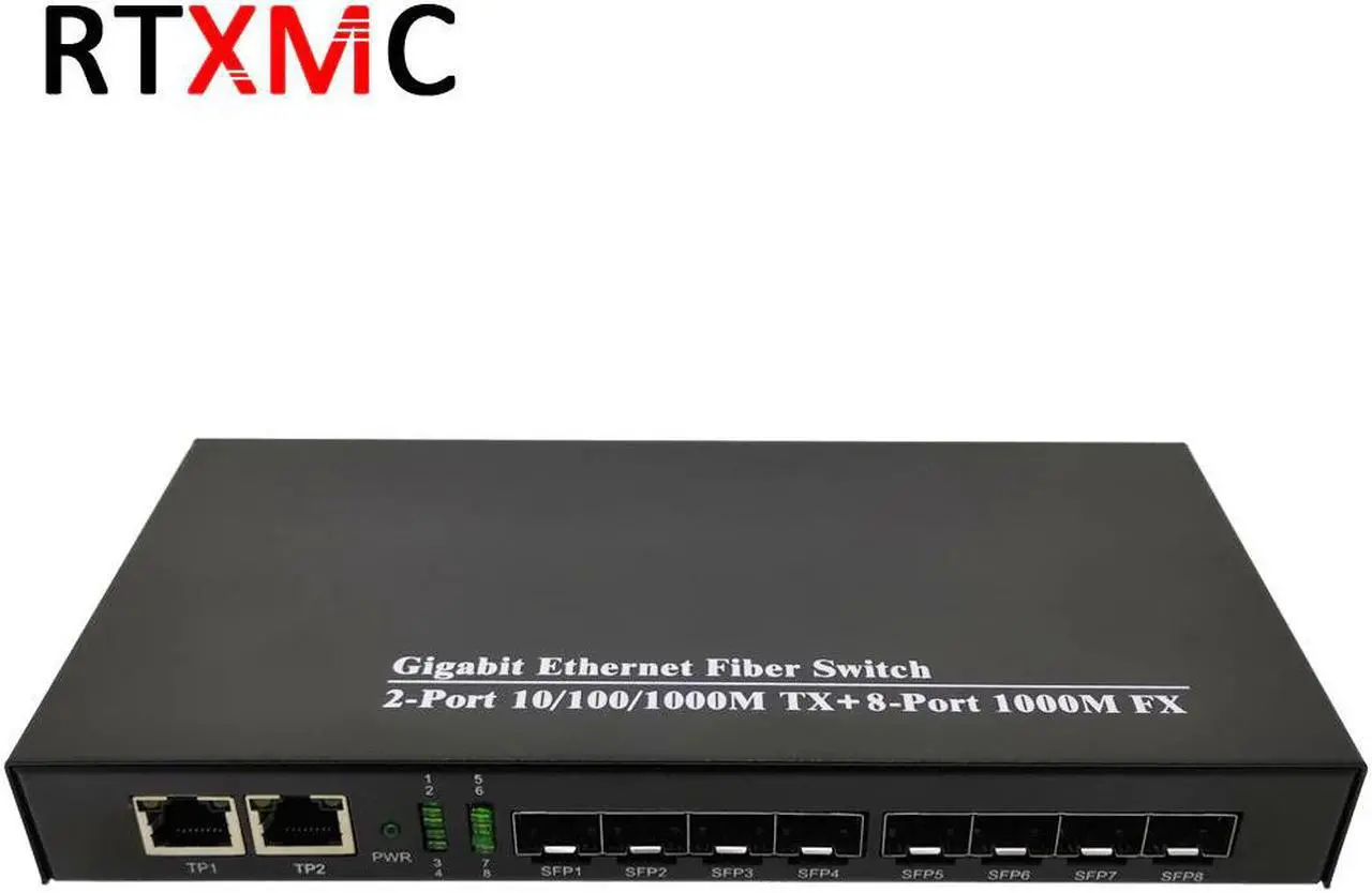 Alt view image 2 of 5 - 8SFP&2UTP Gigabit Ethernet switch Ethernet Fiber Optical Media Converter 8*SFP and 2*RJ45 Port 10/100/1000M & 8*Port 1.25G SFP