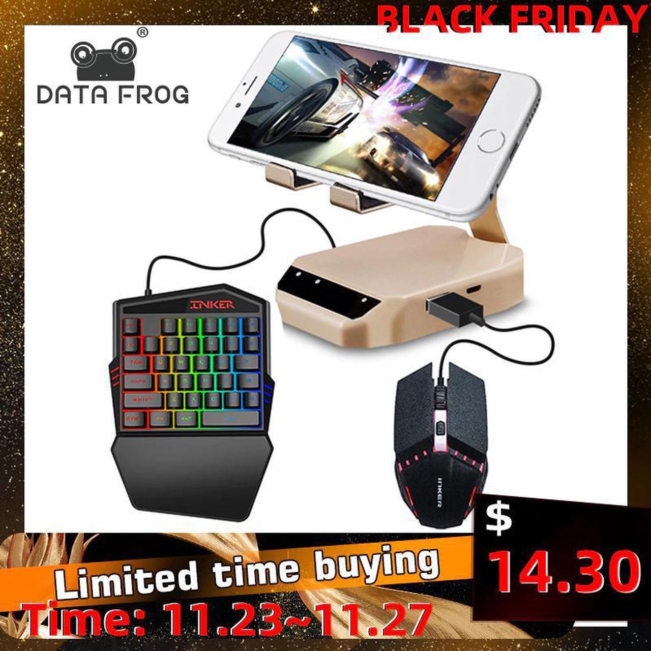 Bluetooth Keyboard Mouse Converter Stand PC Adapter Gaming PUBG Mobile Gamepad Controller Phone Holder For Android/IOS