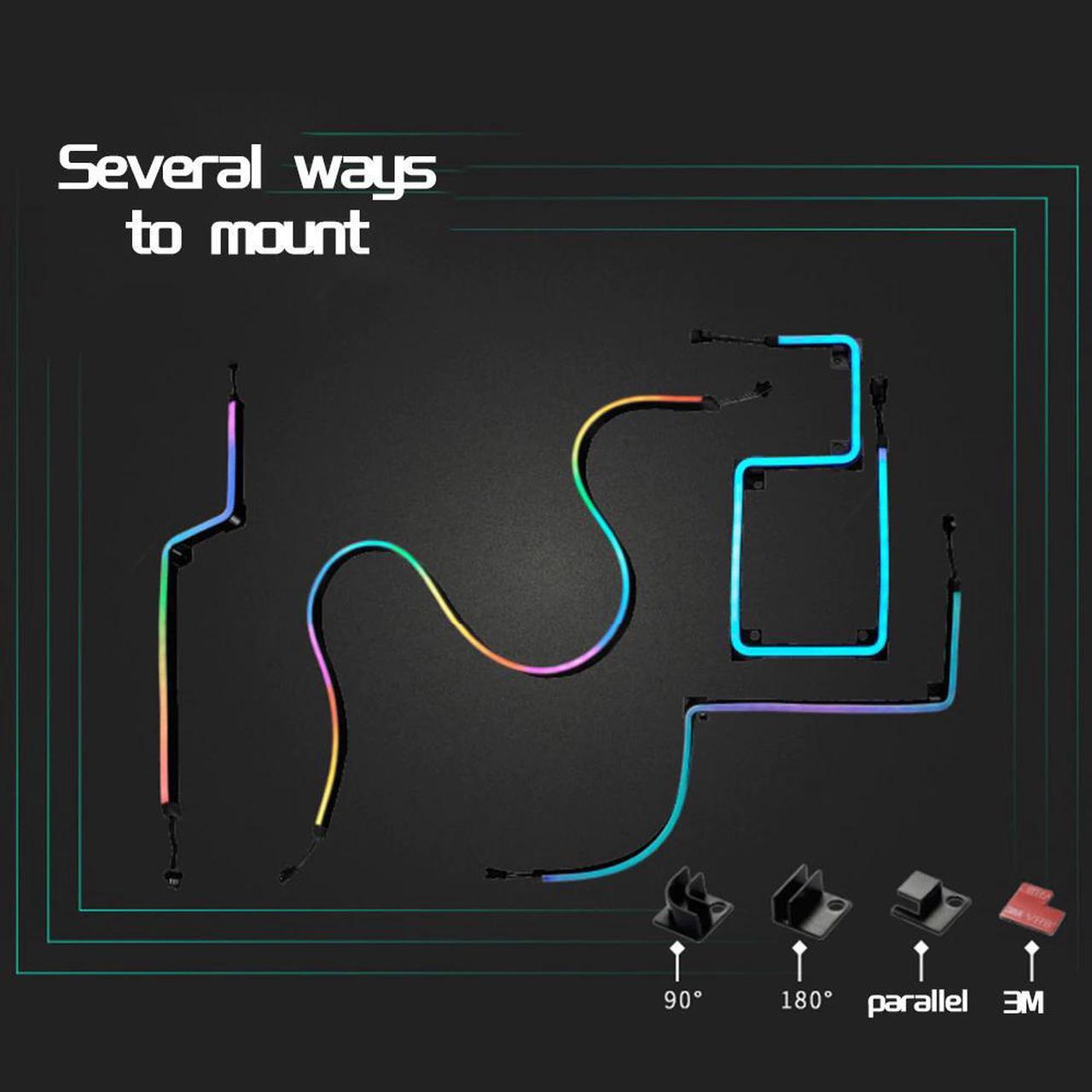 Alt view image 2 of 5 - ARGB Light Strip DIY Shape Decoration LED Strip 5V3Pin AURA 40/55/100CM Water Cooler Custom Lighting MOD Adjustable LED