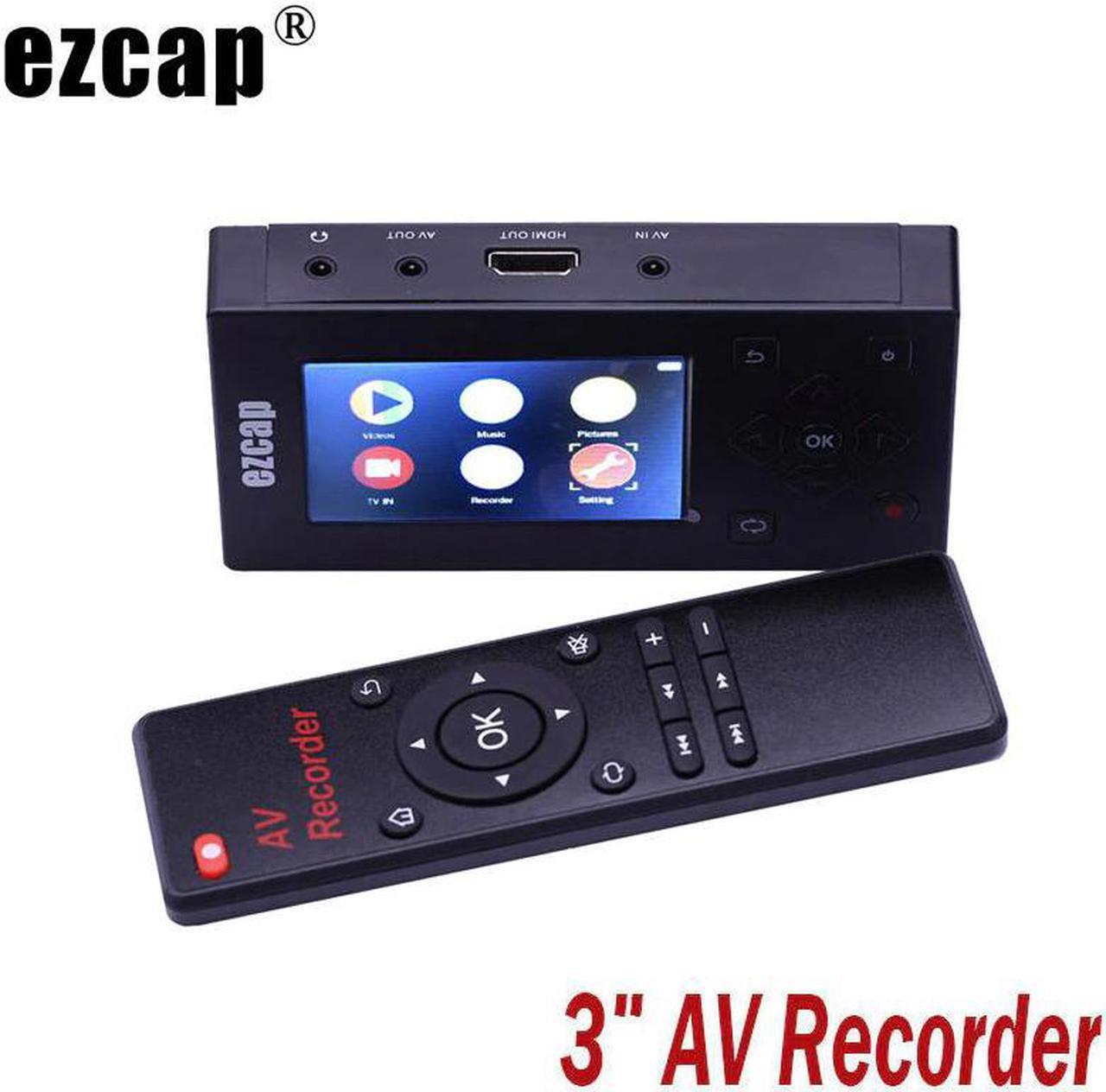 Audio Video Capture Converter AV Recorder VHS Tapes to Digital 8GB Memory 3" Screen for VCR DVD Camcorder Game Console