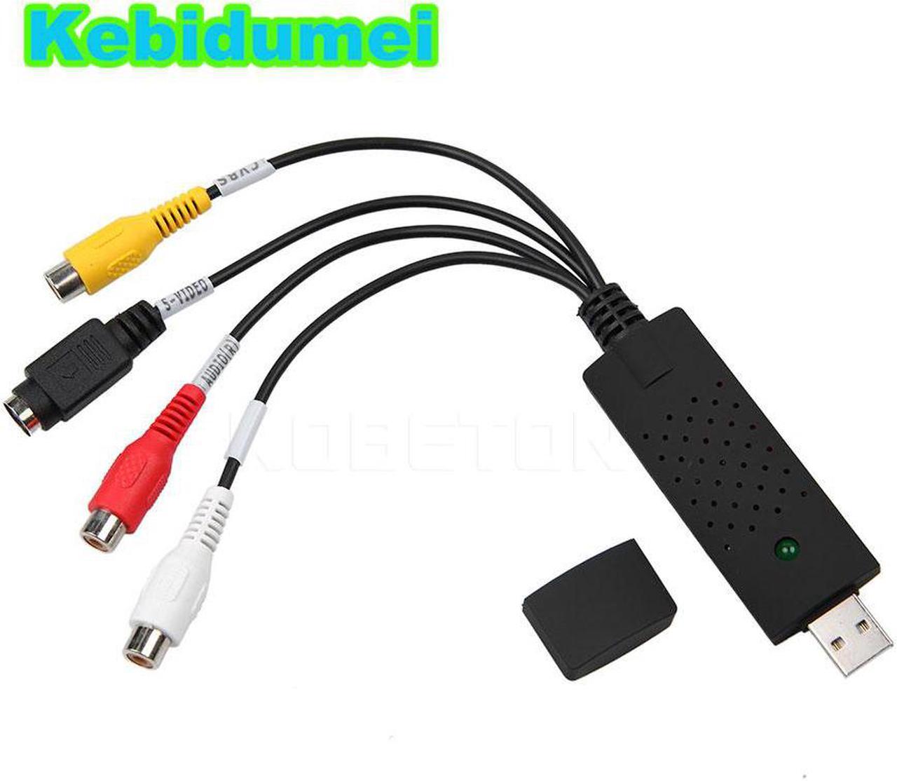 Kebidumei Capture Adapter Easier Cap USB Video Capture Device USB 2.0 Easy to Cap Video TV DVD VHS DVR for Win10 Wholesale